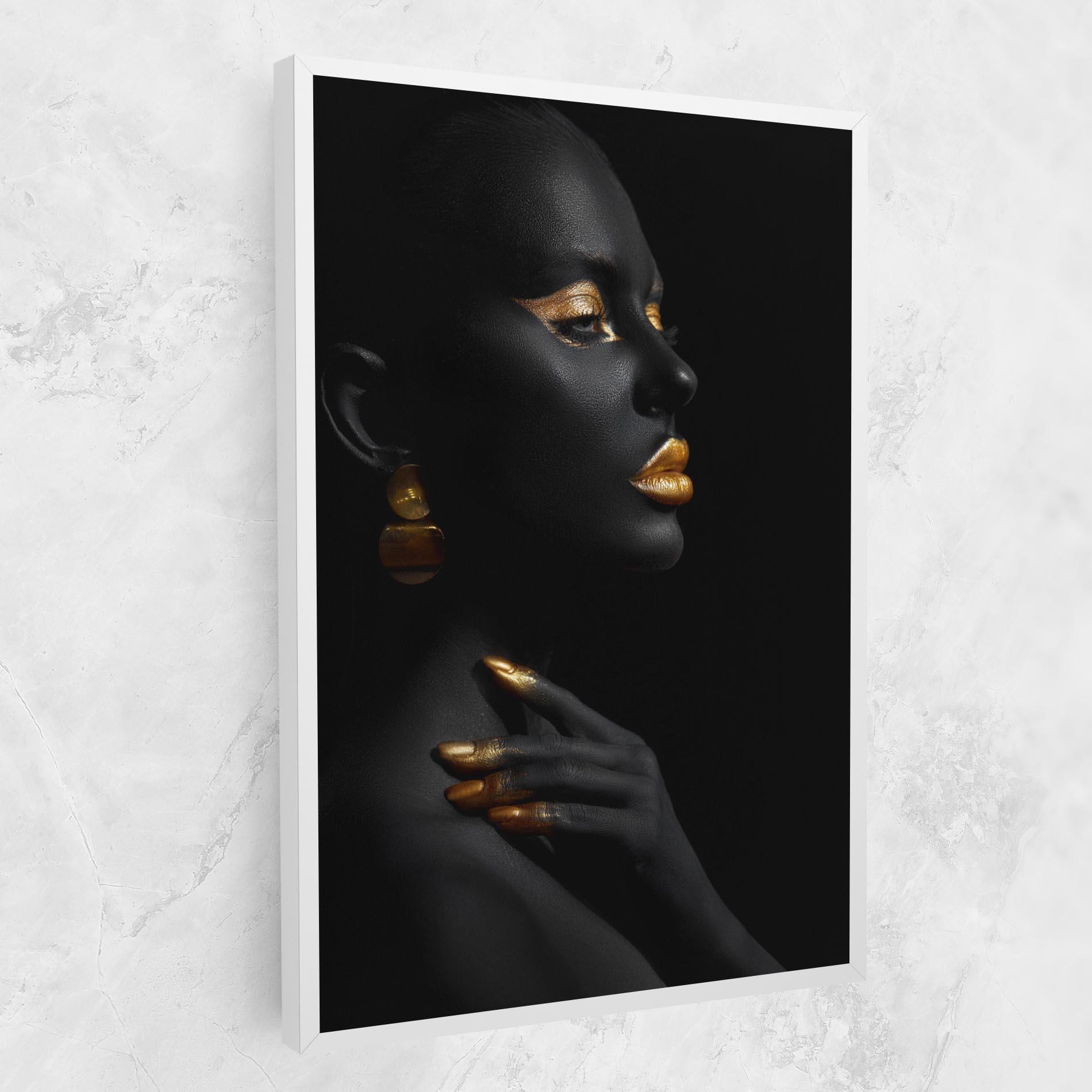 Leinwandbild Lips Gold Eyelids mockup 1