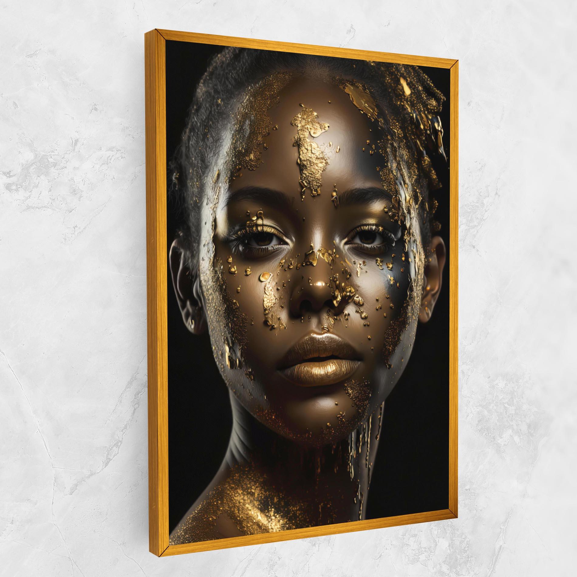 Leinwandbild Attractive Gold Woman mockup 1