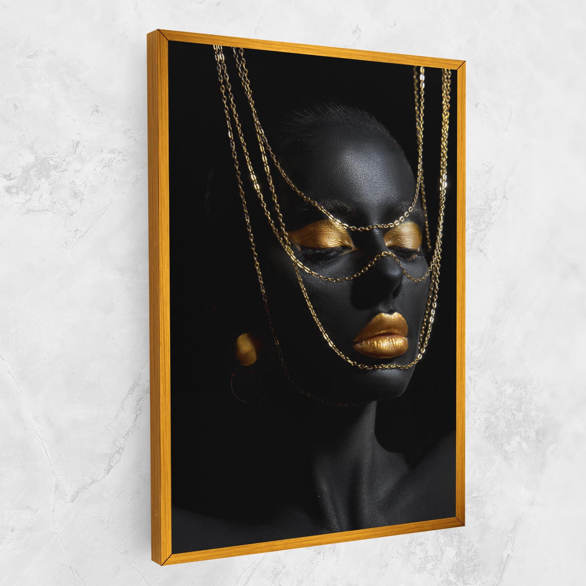 Leinwandbild Gold Chain Girl mockup 1