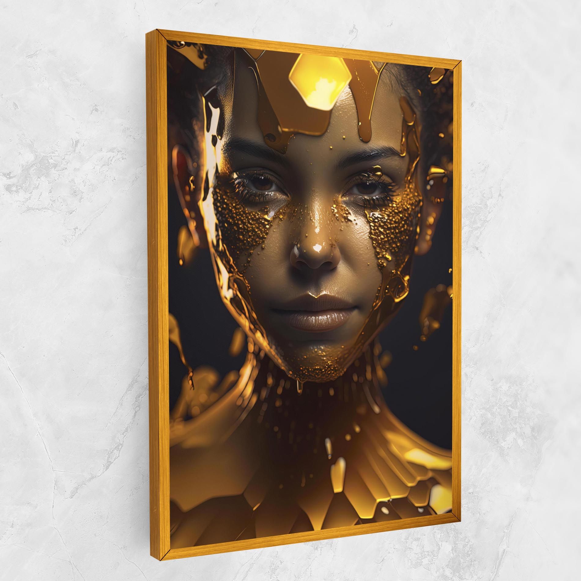 Gold Honeycomb Girl mockup 1
