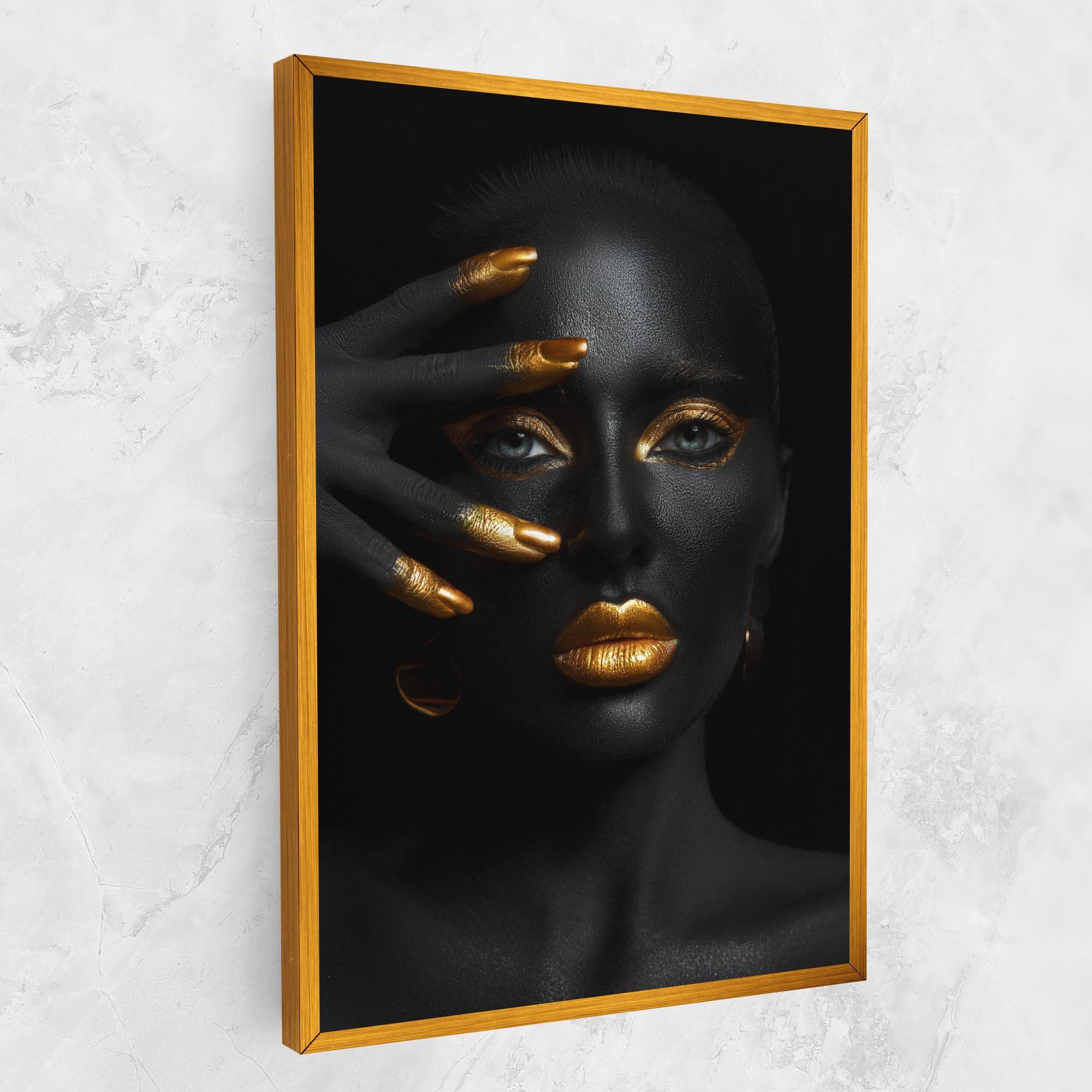 Leinwandbild Gold Makeup Nails mockup 1