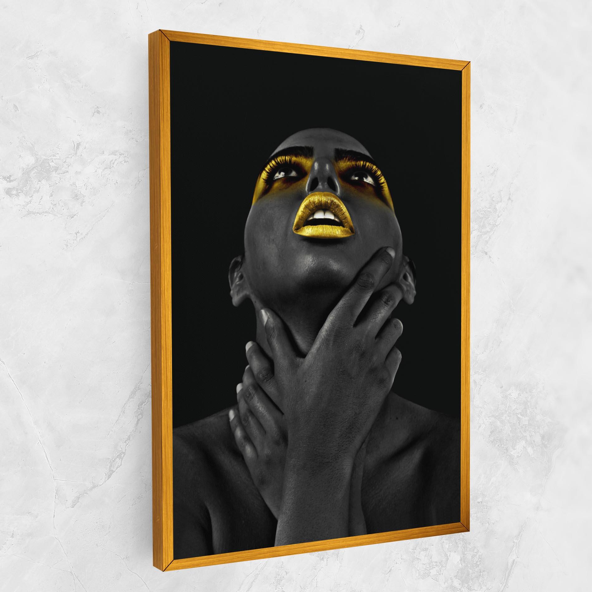 Leinwandbild Golden Lips Women mockup 1