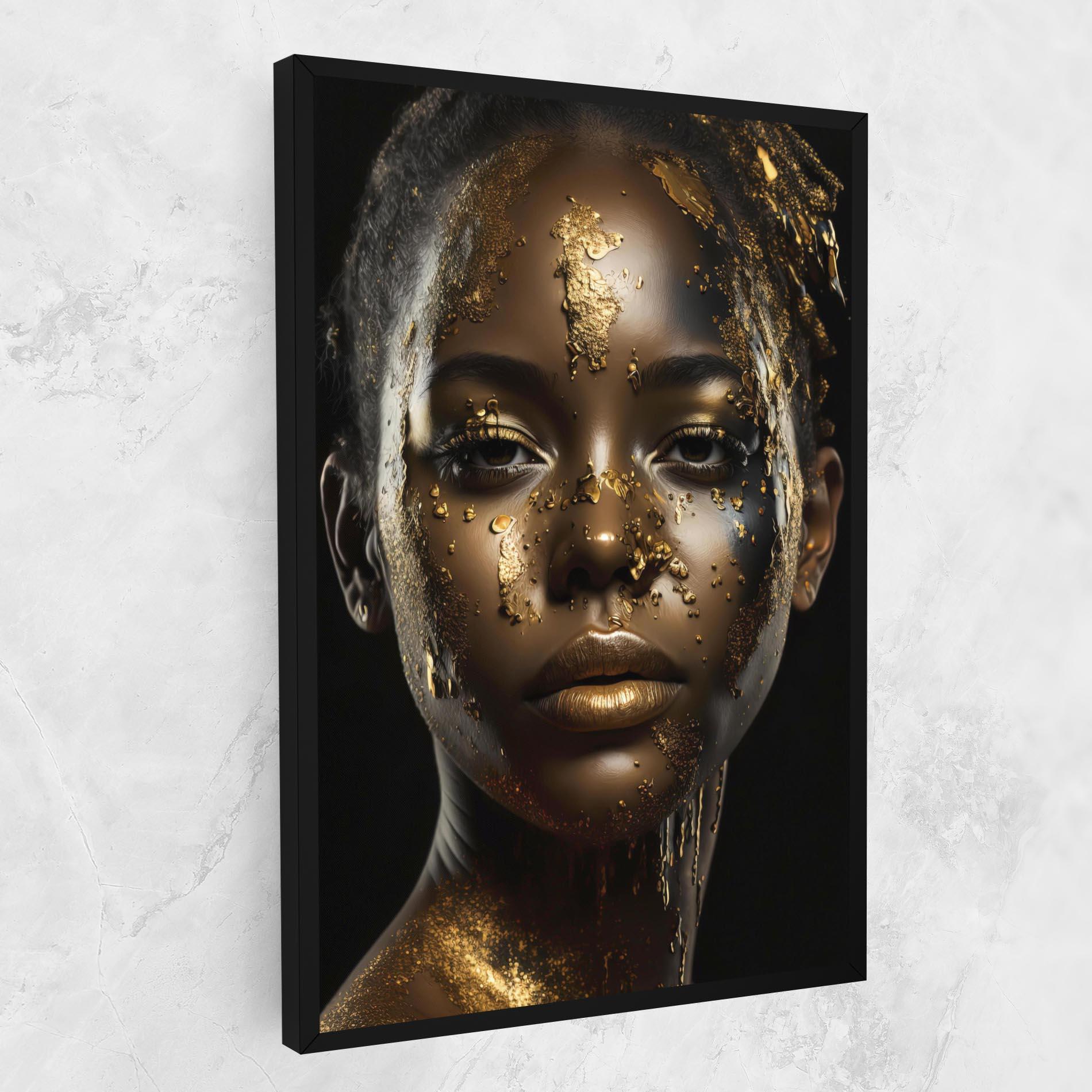 Leinwandbild Attractive Gold Woman mockup 1