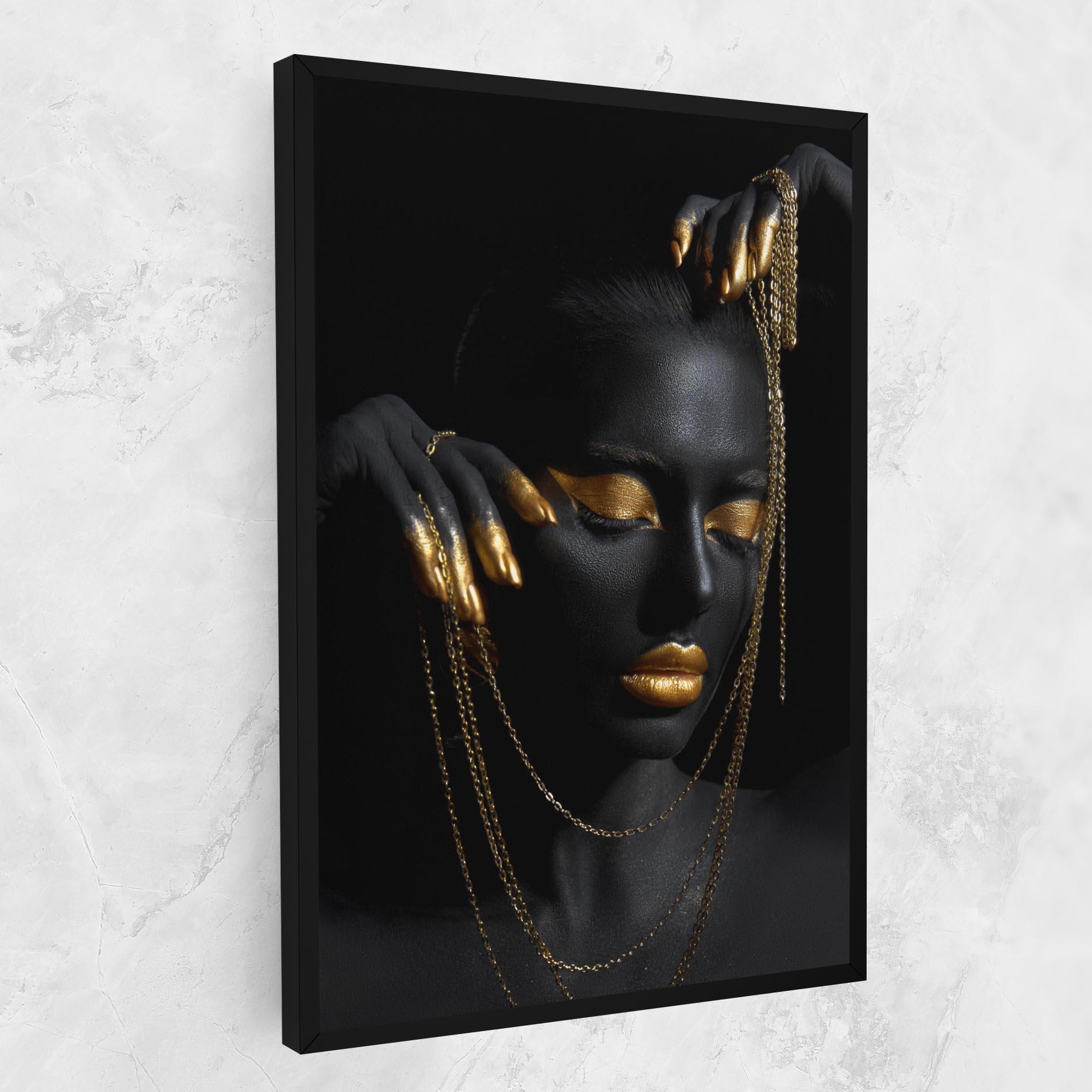 Leinwandbild Gold Black Skin mockup 1