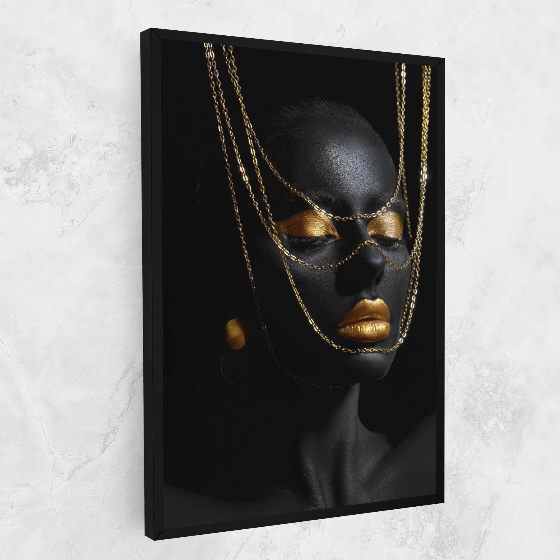 Leinwandbild Gold Chain Girl mockup 1