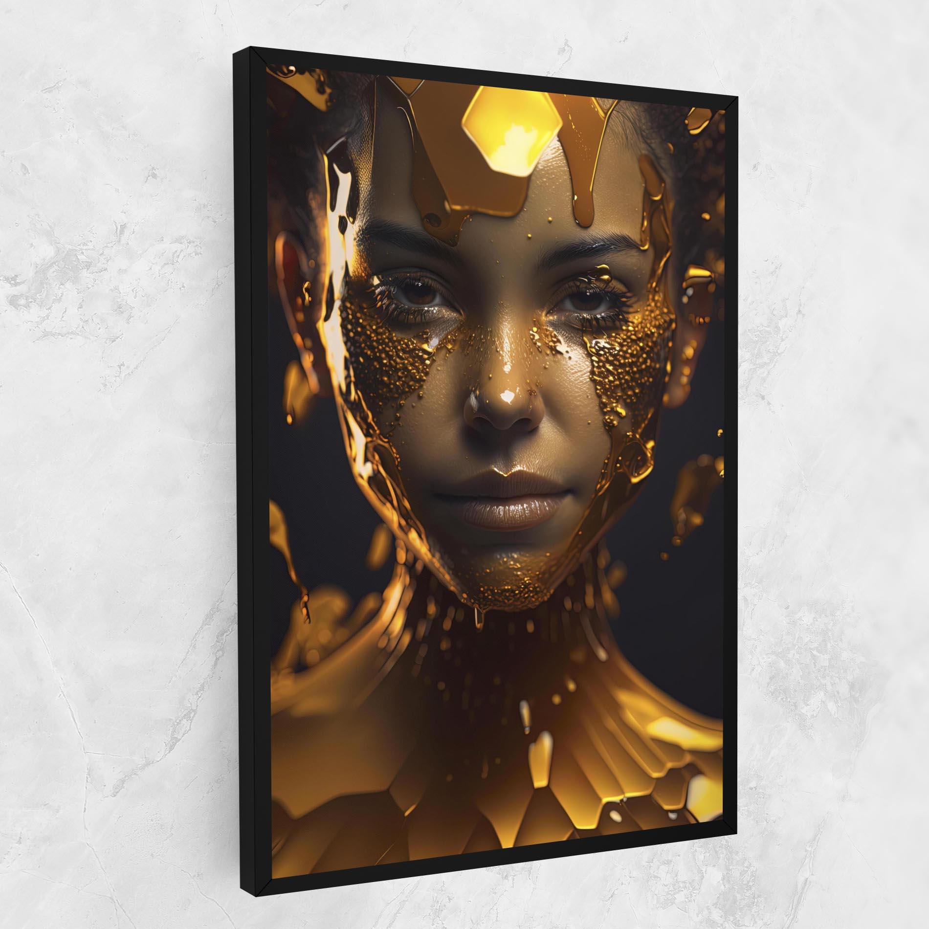 Leinwandbild Gold Honeycomb Girl mockup 1