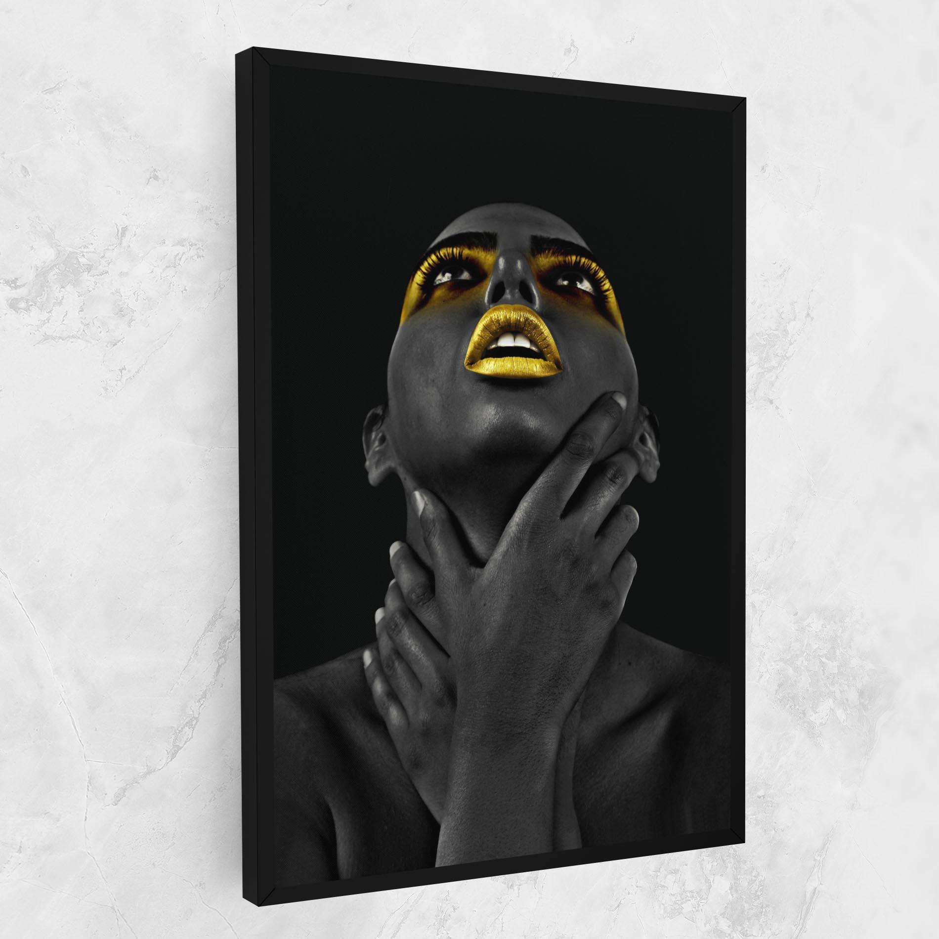 Leinwandbild Golden Lips Women mockup 1
