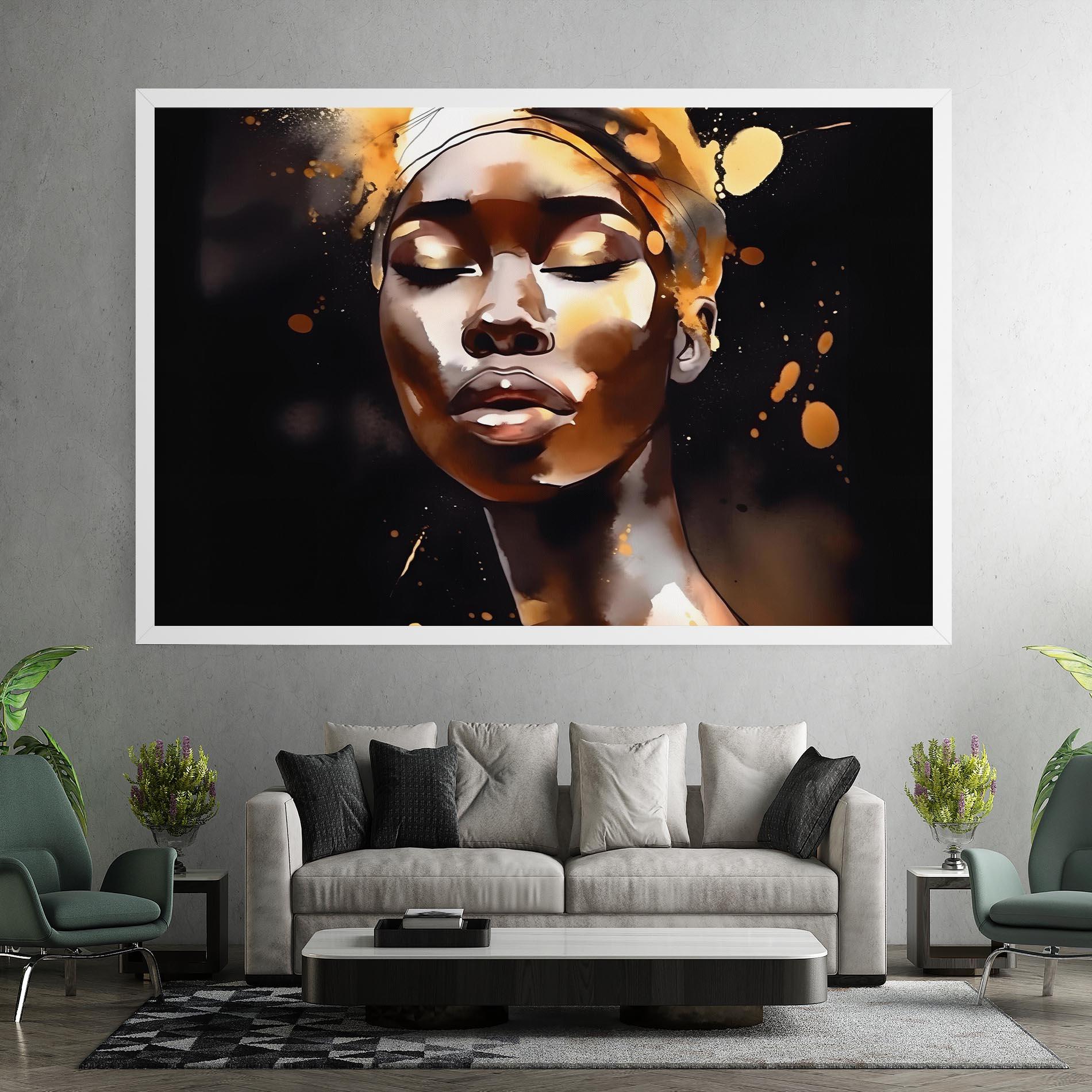 Leinwandbild Abstract Gold Woman mockup 7