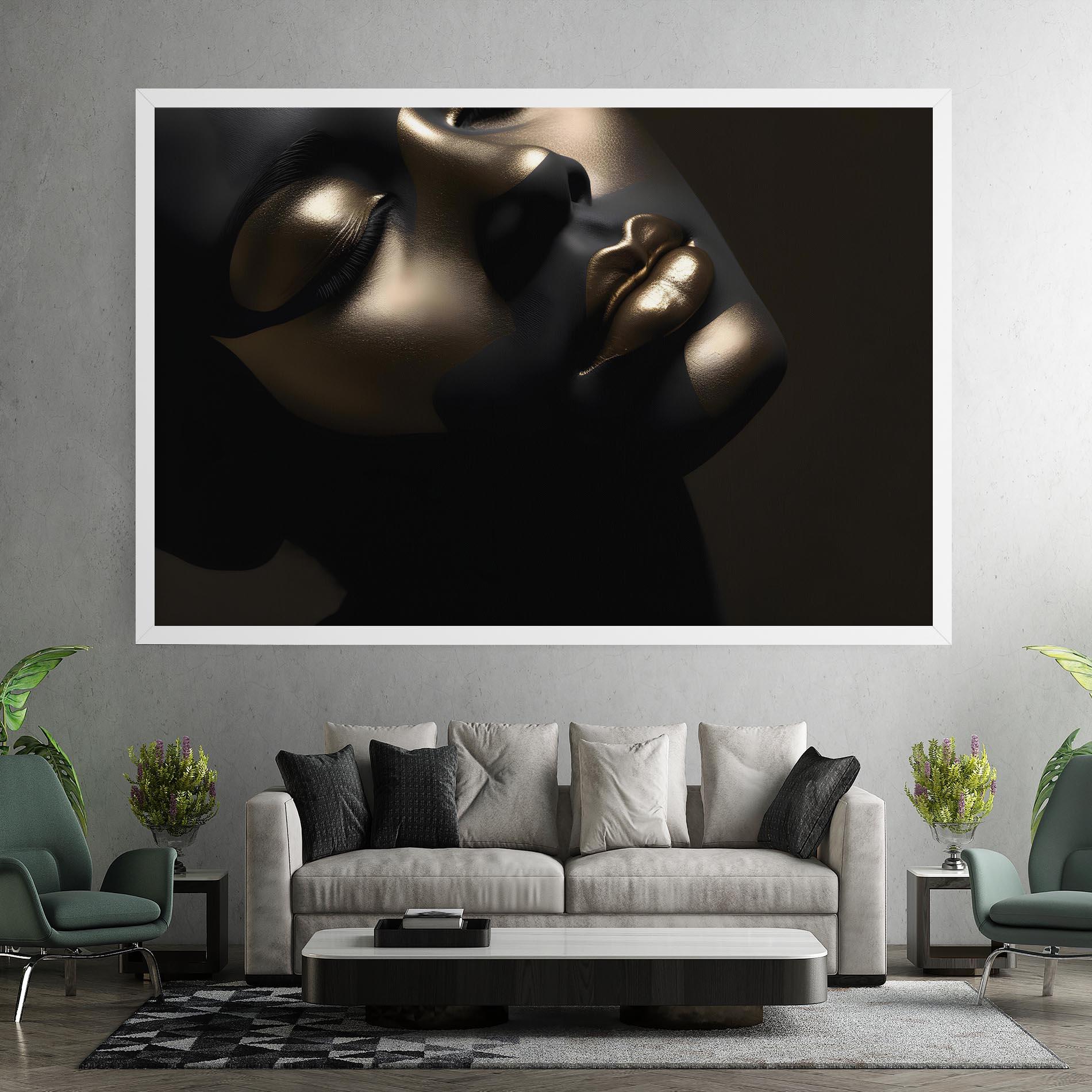 Leinwandbild Dark Gold Face mockup 7