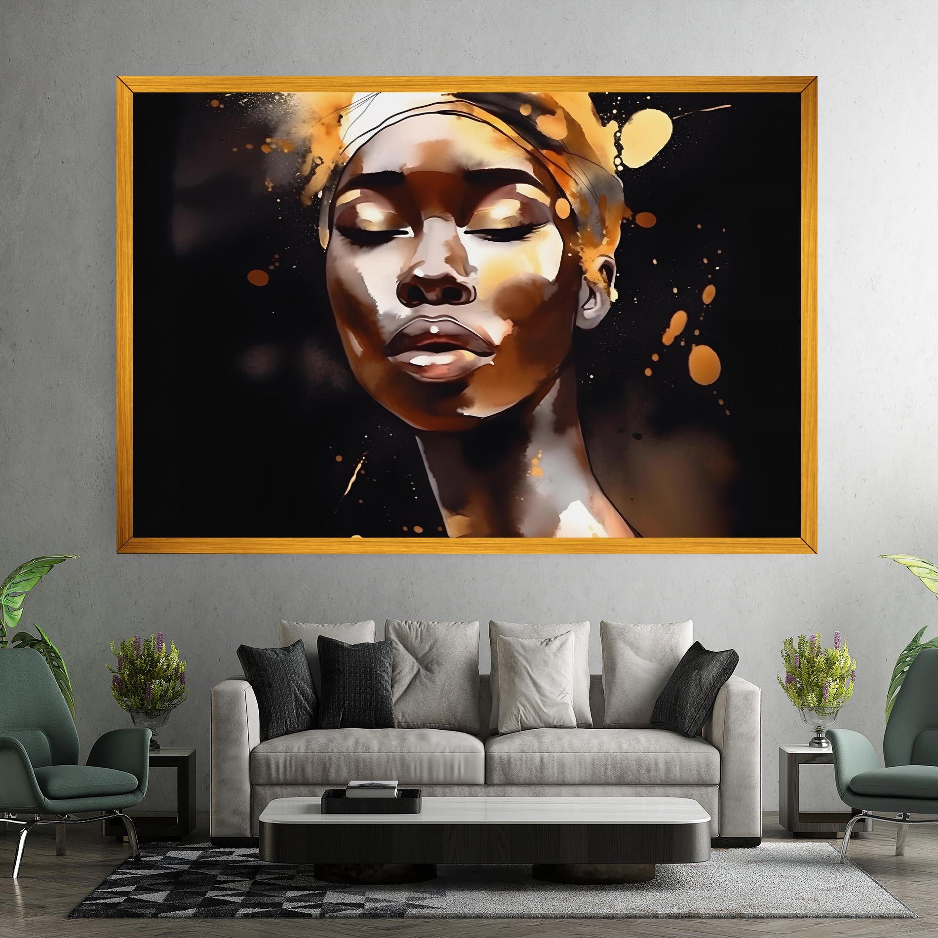 Leinwandbild Abstract Gold Woman mockup 7