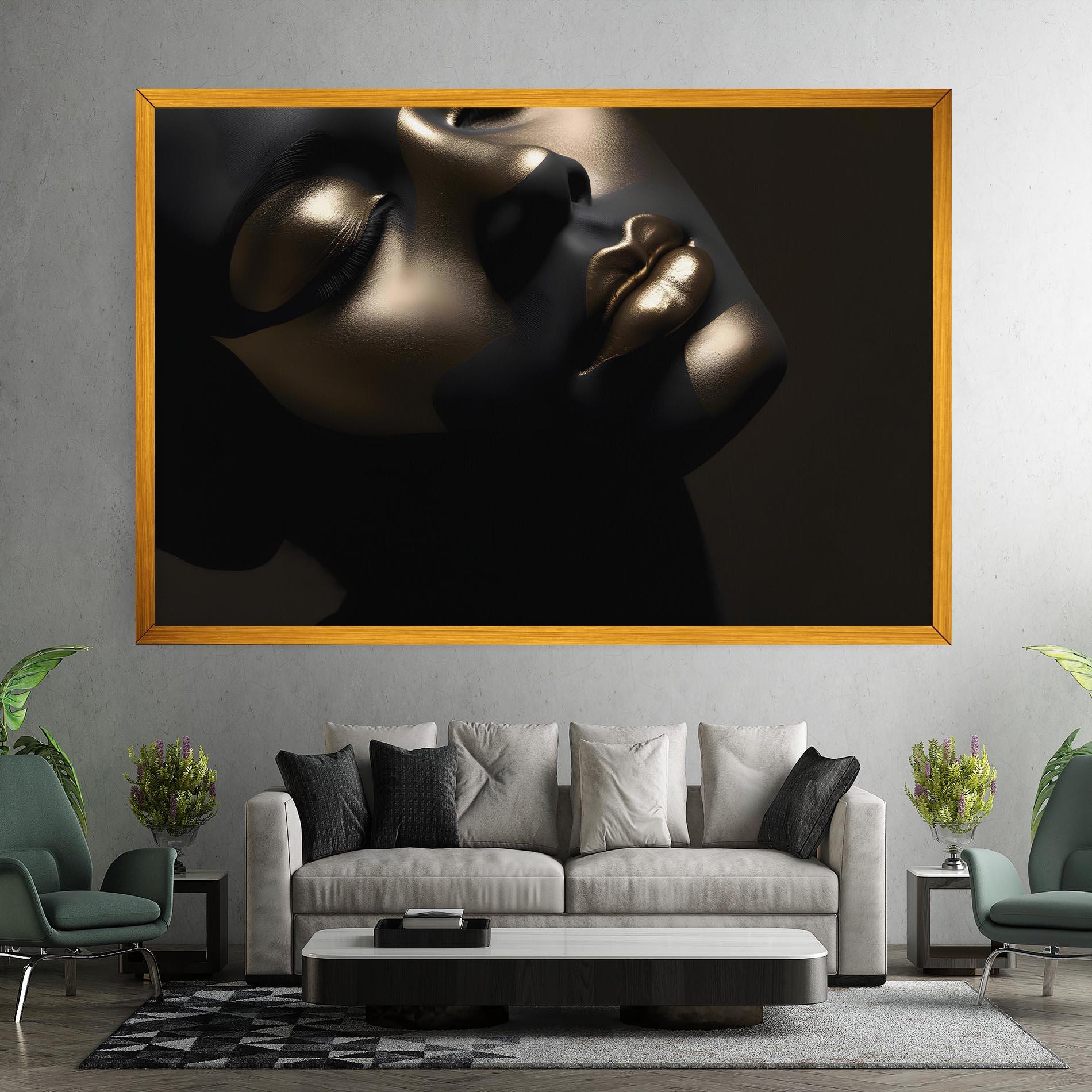 Leinwandbild Dark Gold Face mockup 7