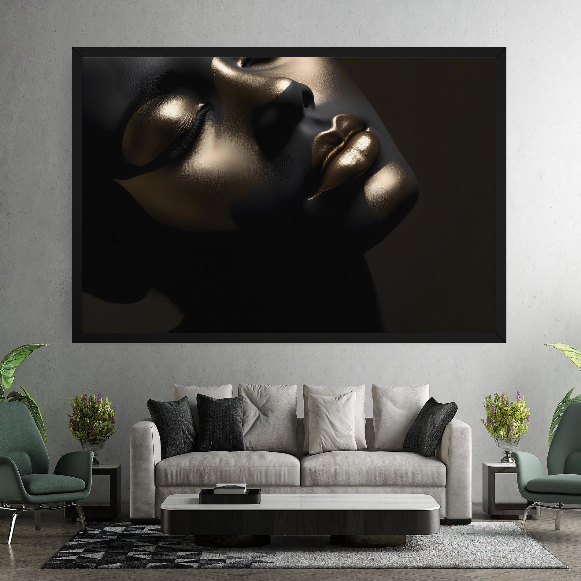 Leinwandbild Dark Gold Face mockup 7