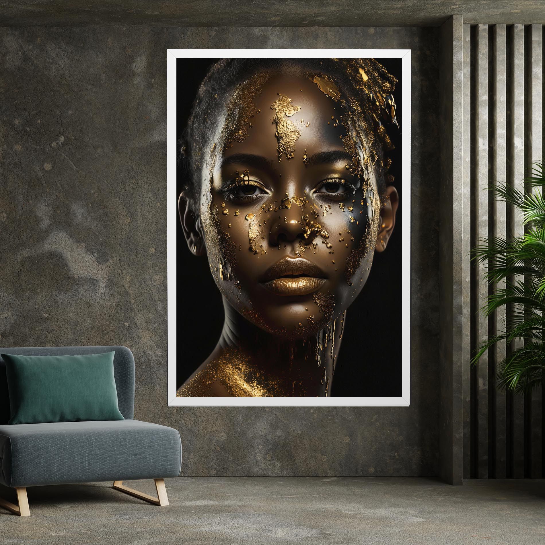 Attractive Gold Woman mockup 7