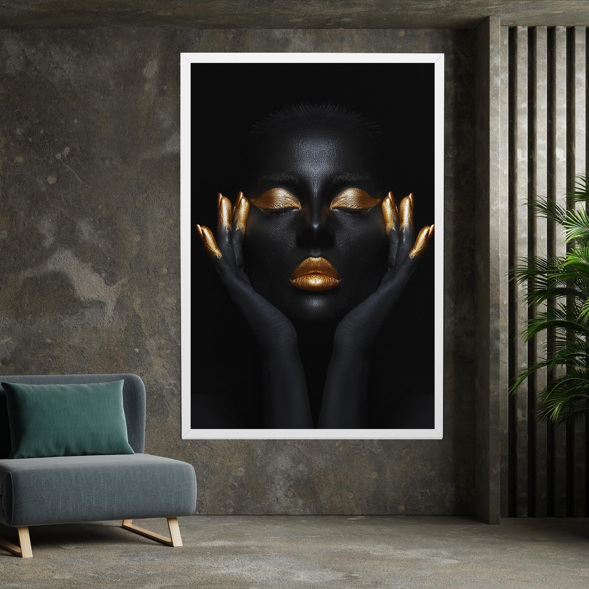 Leinwandbild Fingertips Gold Makeup mockup 7