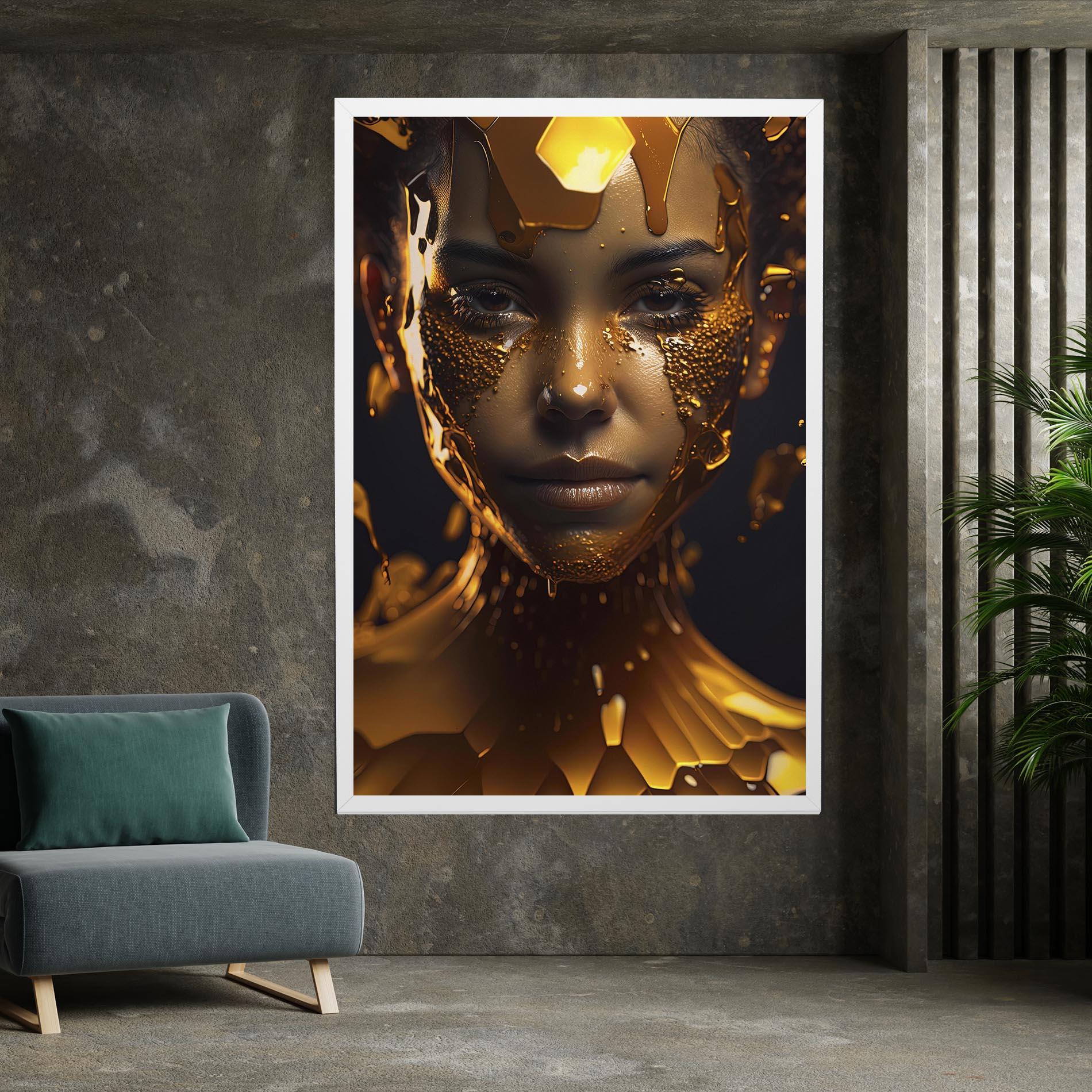 Leinwandbild Gold Honeycomb Girl mockup 7