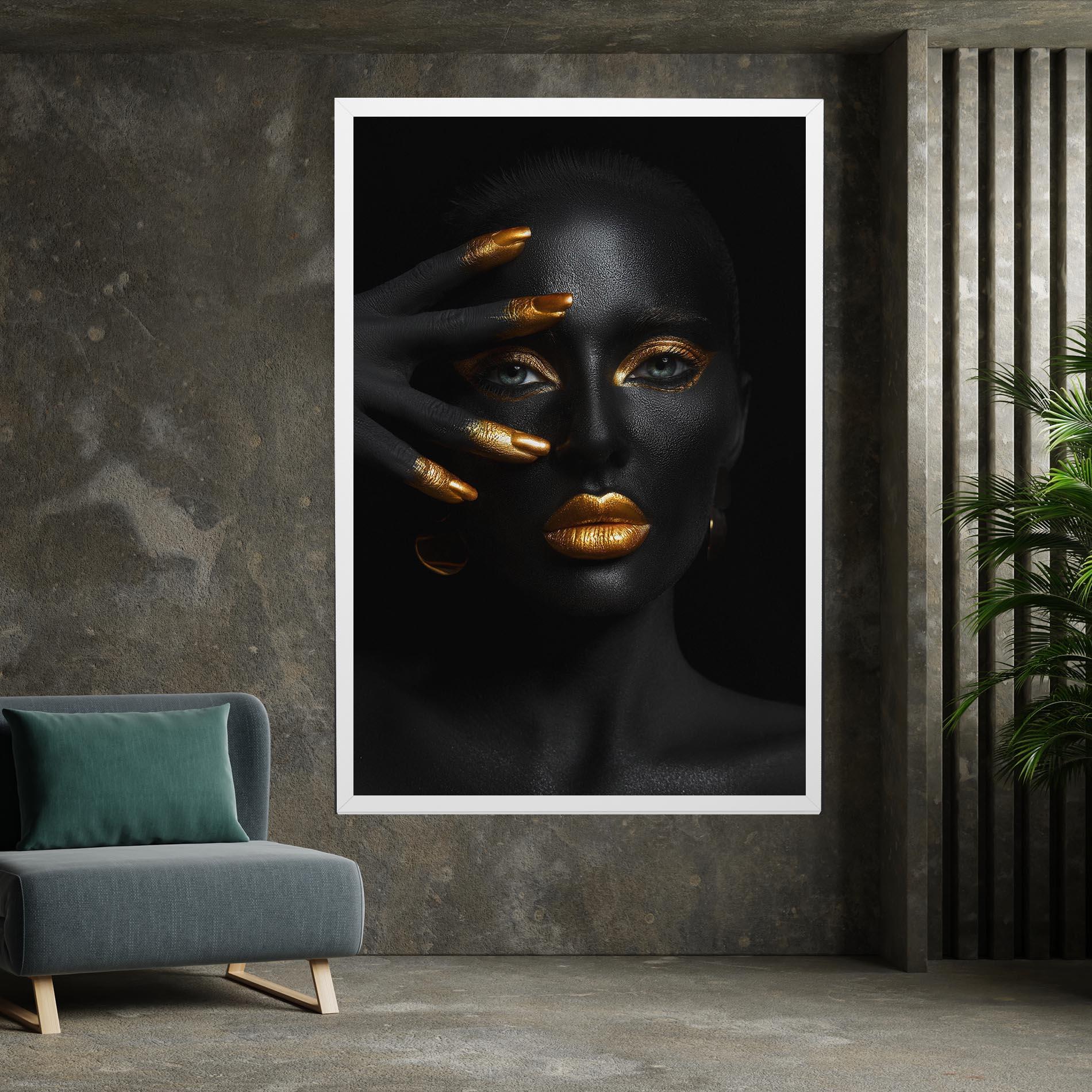 Leinwandbild Gold Makeup Nails mockup 7