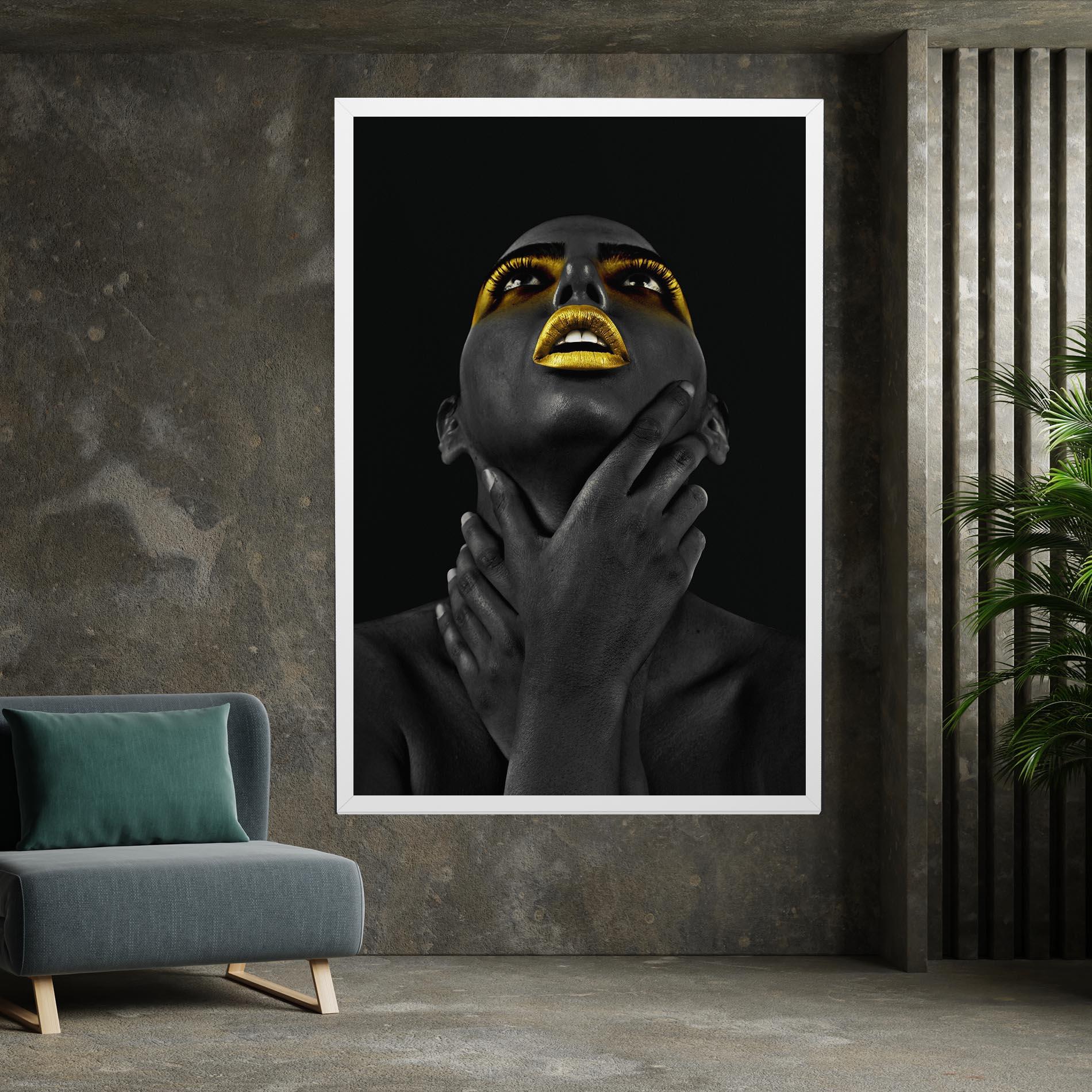 Leinwandbild Golden Lips Women mockup 7