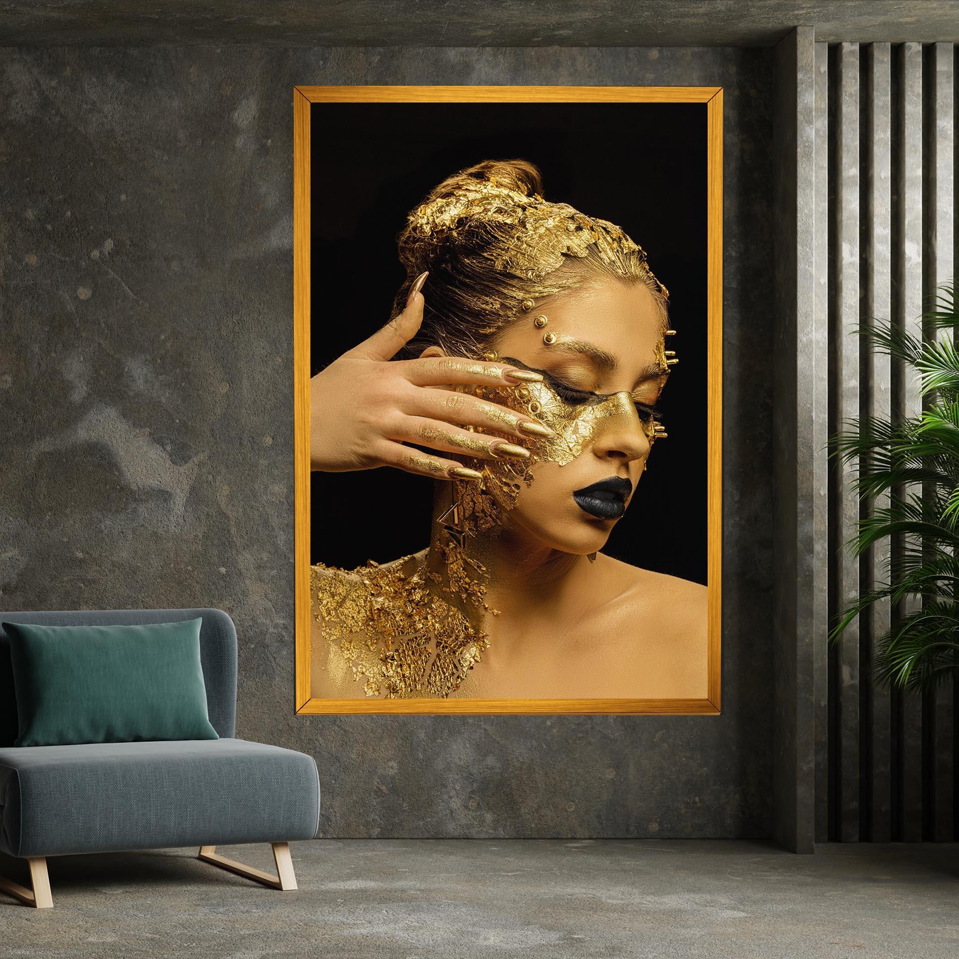Leinwandbild Festive Golden Makeup mockup 7