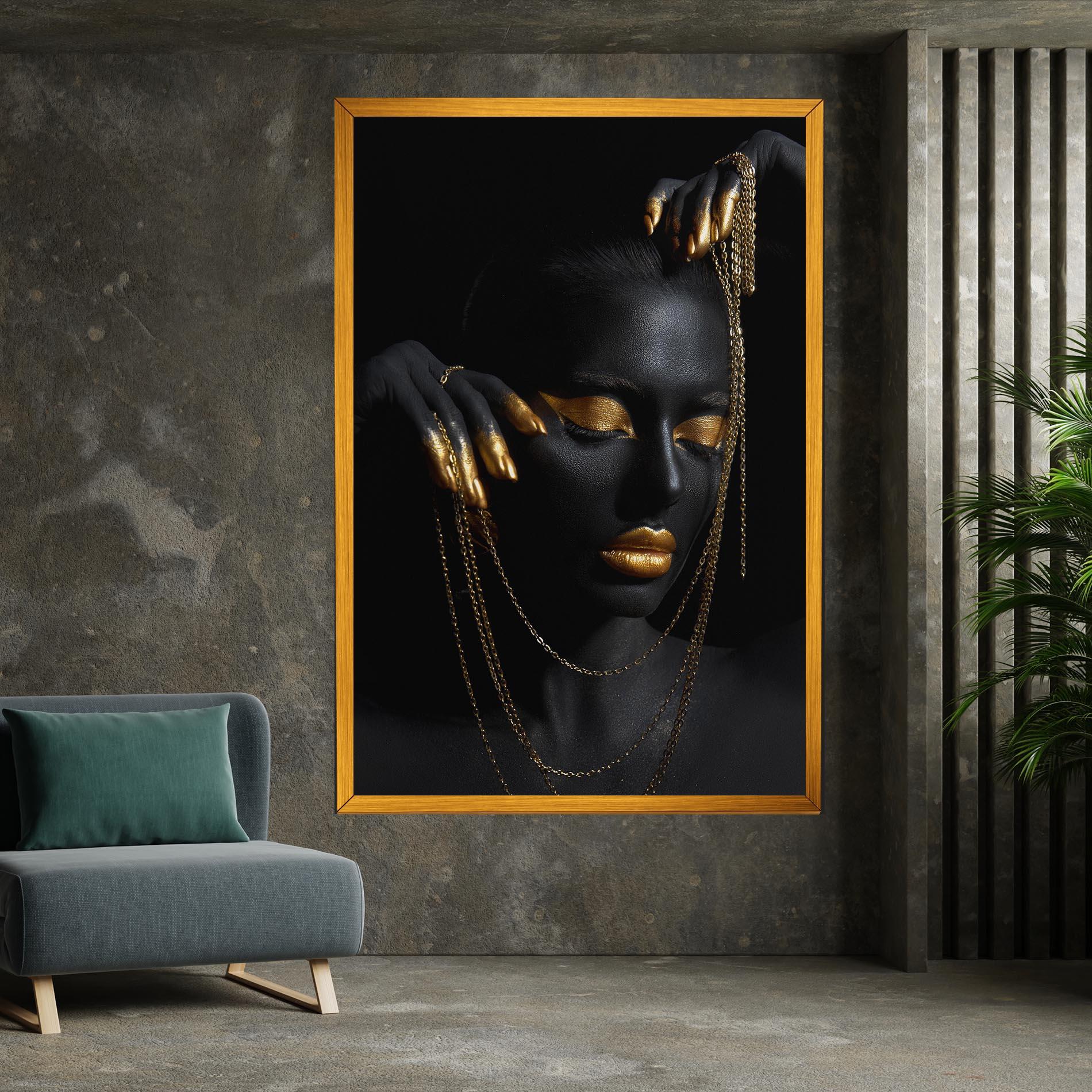 Leinwandbild Gold Black Skin mockup 7