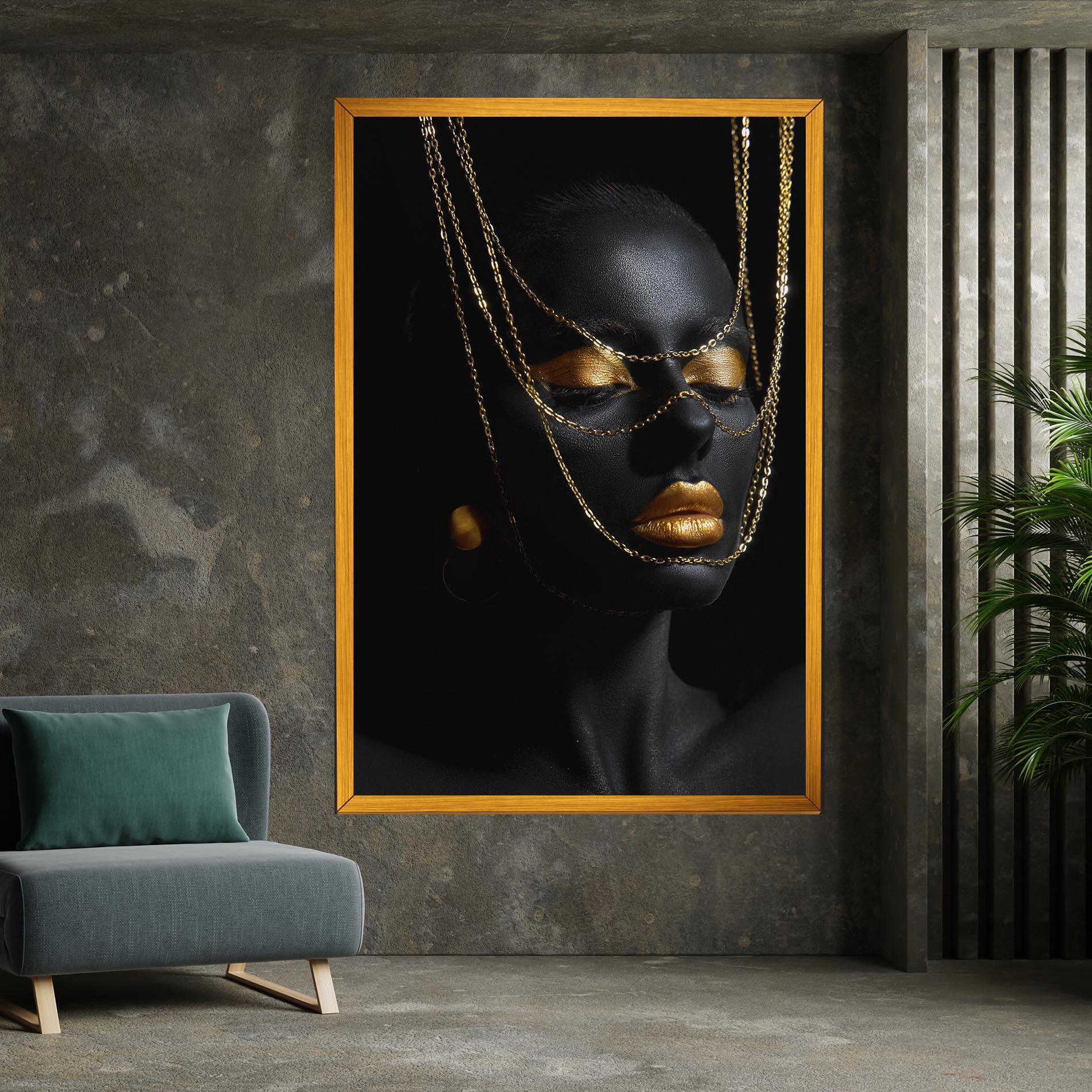 Leinwandbild Gold Chain Girl mockup 7