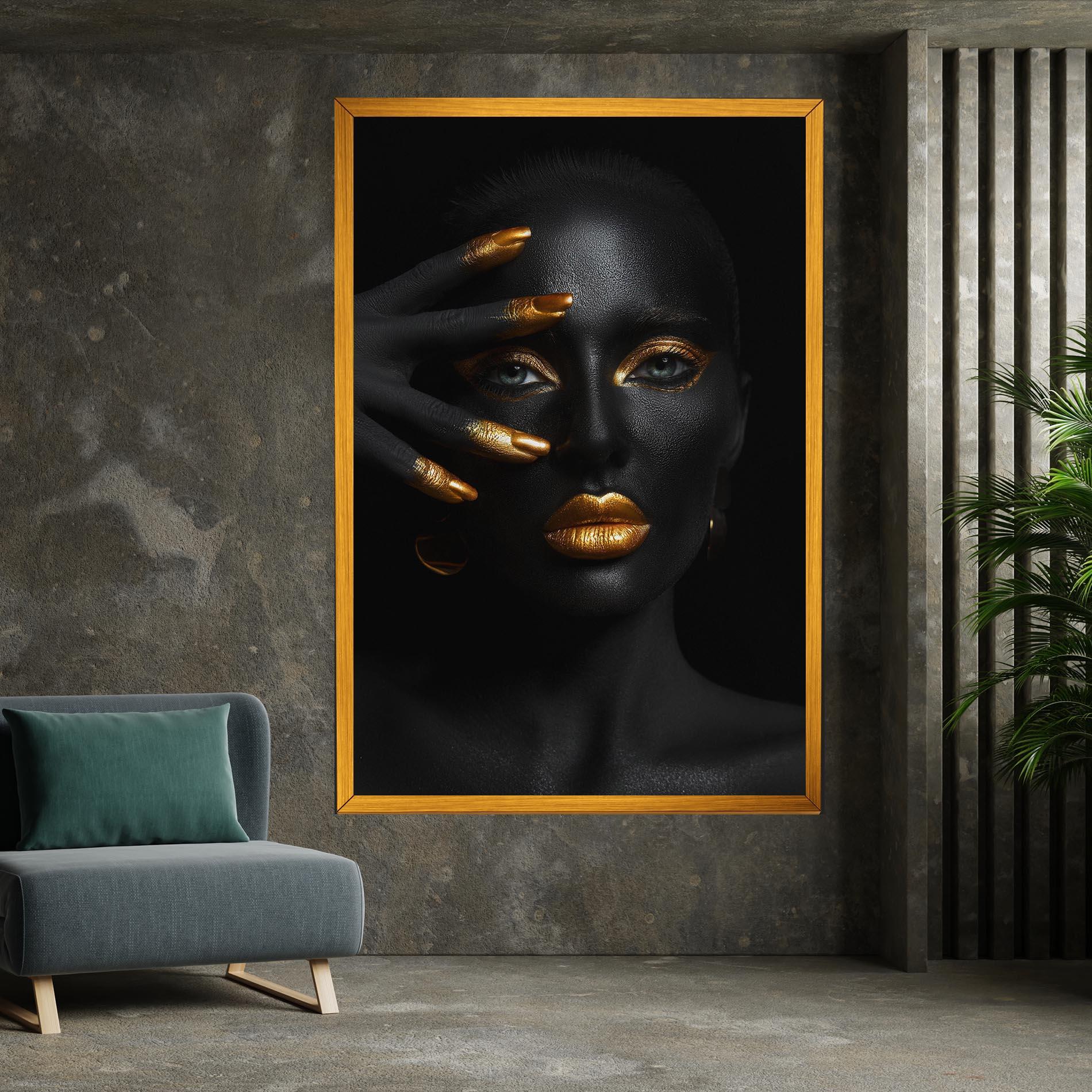 Leinwandbild Gold Makeup Nails mockup 7