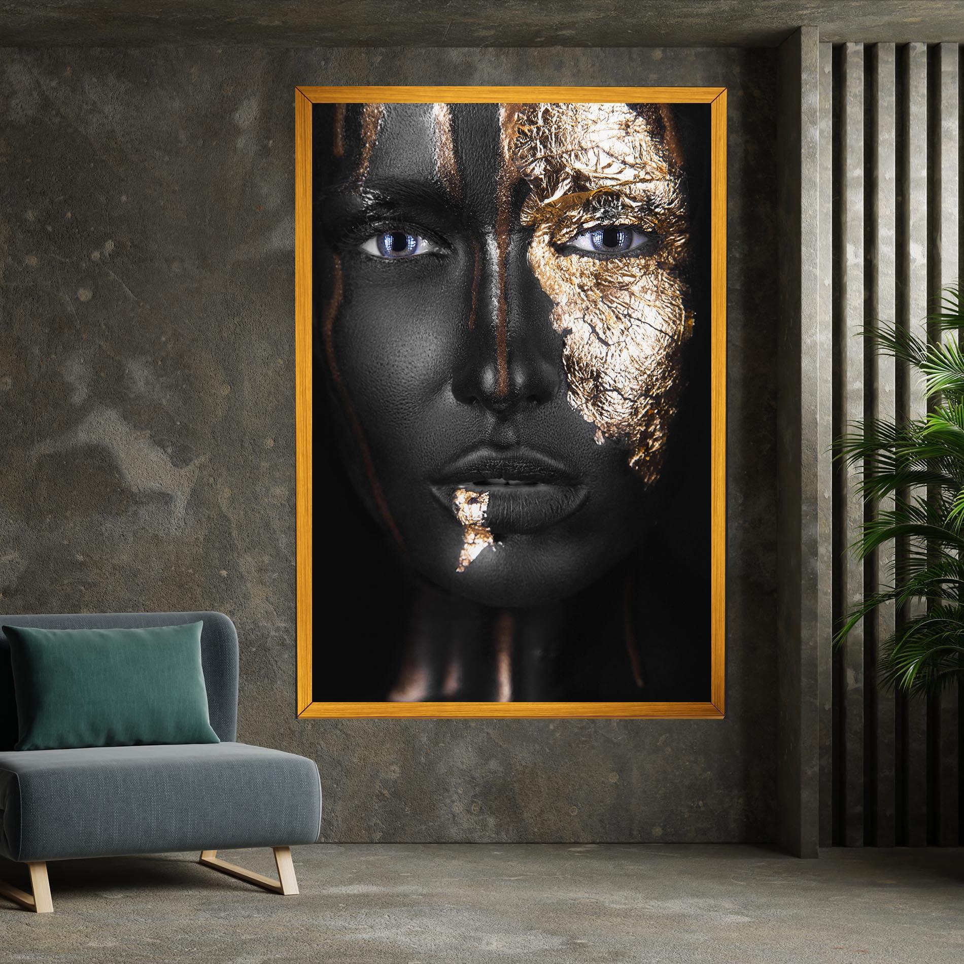 Leinwandbild Golden Face mockup 7