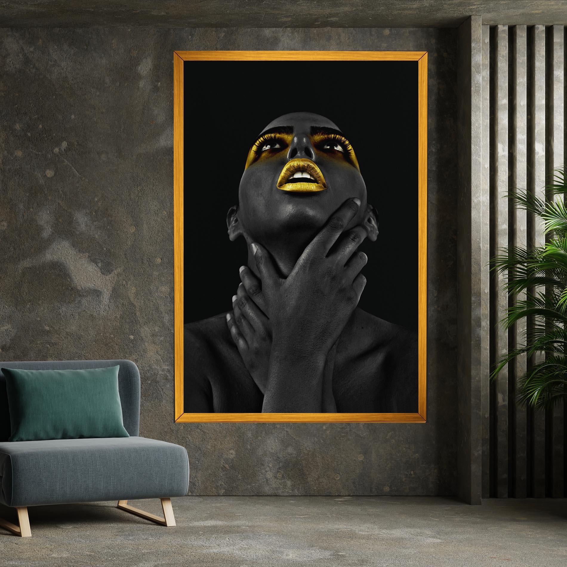 Leinwandbild Golden Lips Women mockup 7