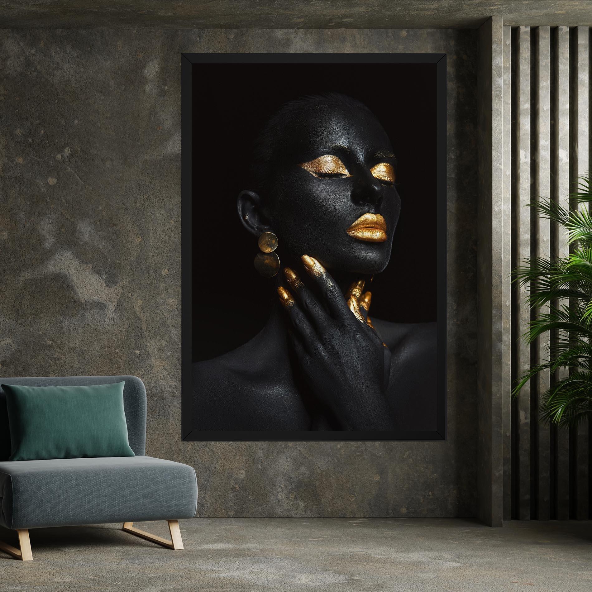 Leinwandbild Eyelids Gold Makeup mockup 7