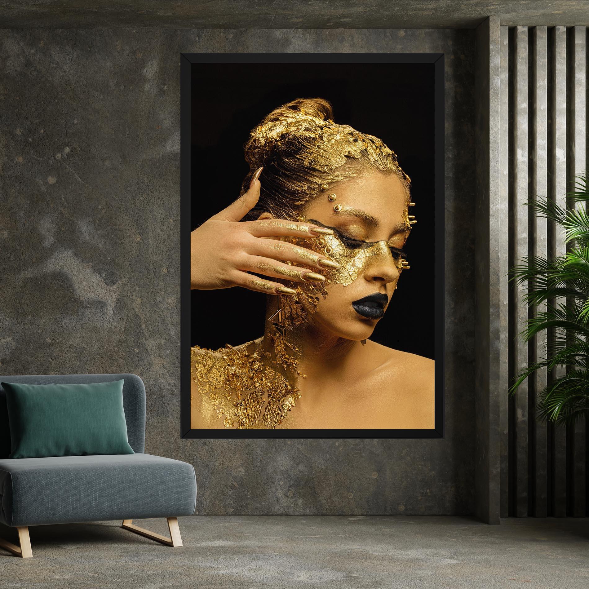 Leinwandbild Festive Golden Makeup mockup 7