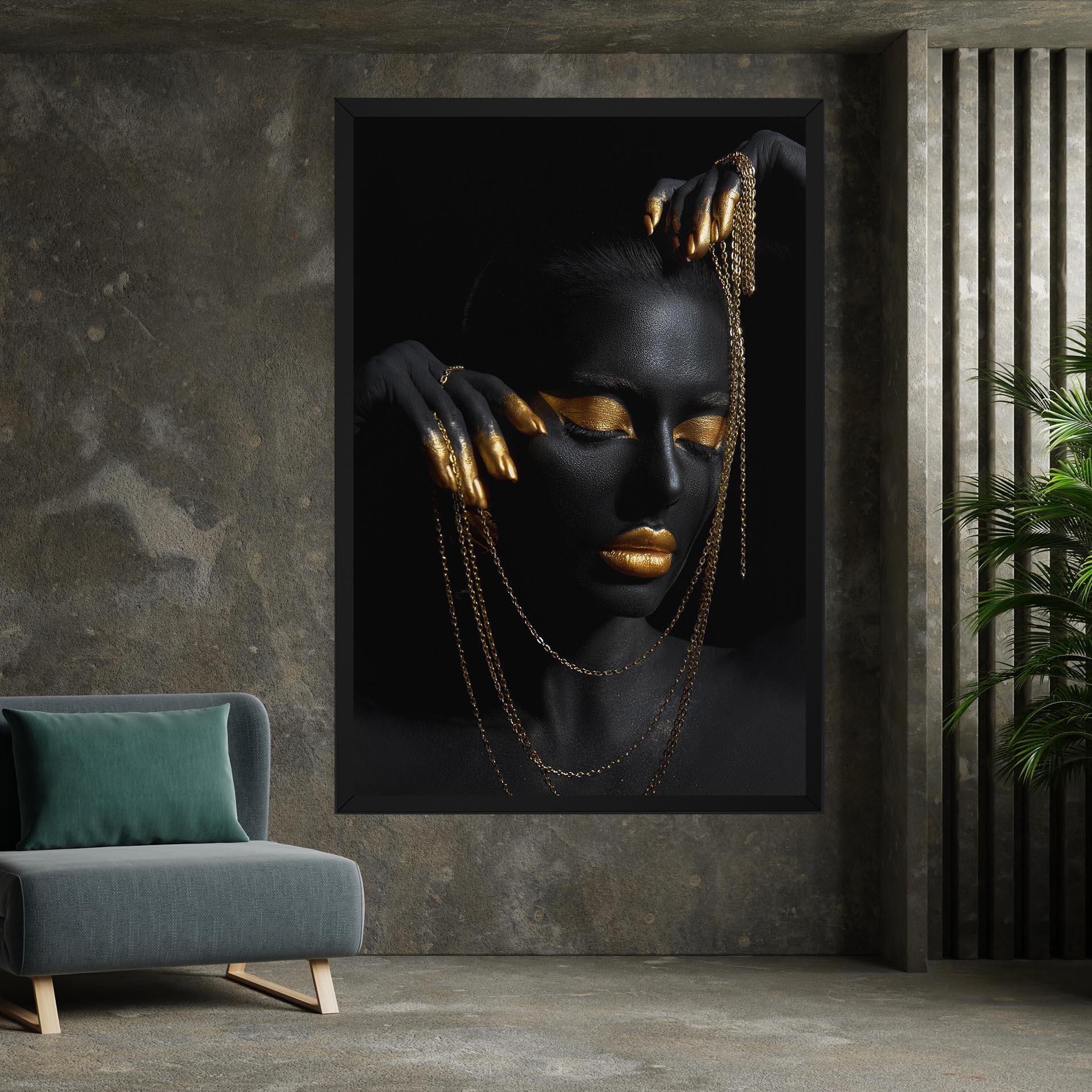Leinwandbild Gold Black Skin mockup 7