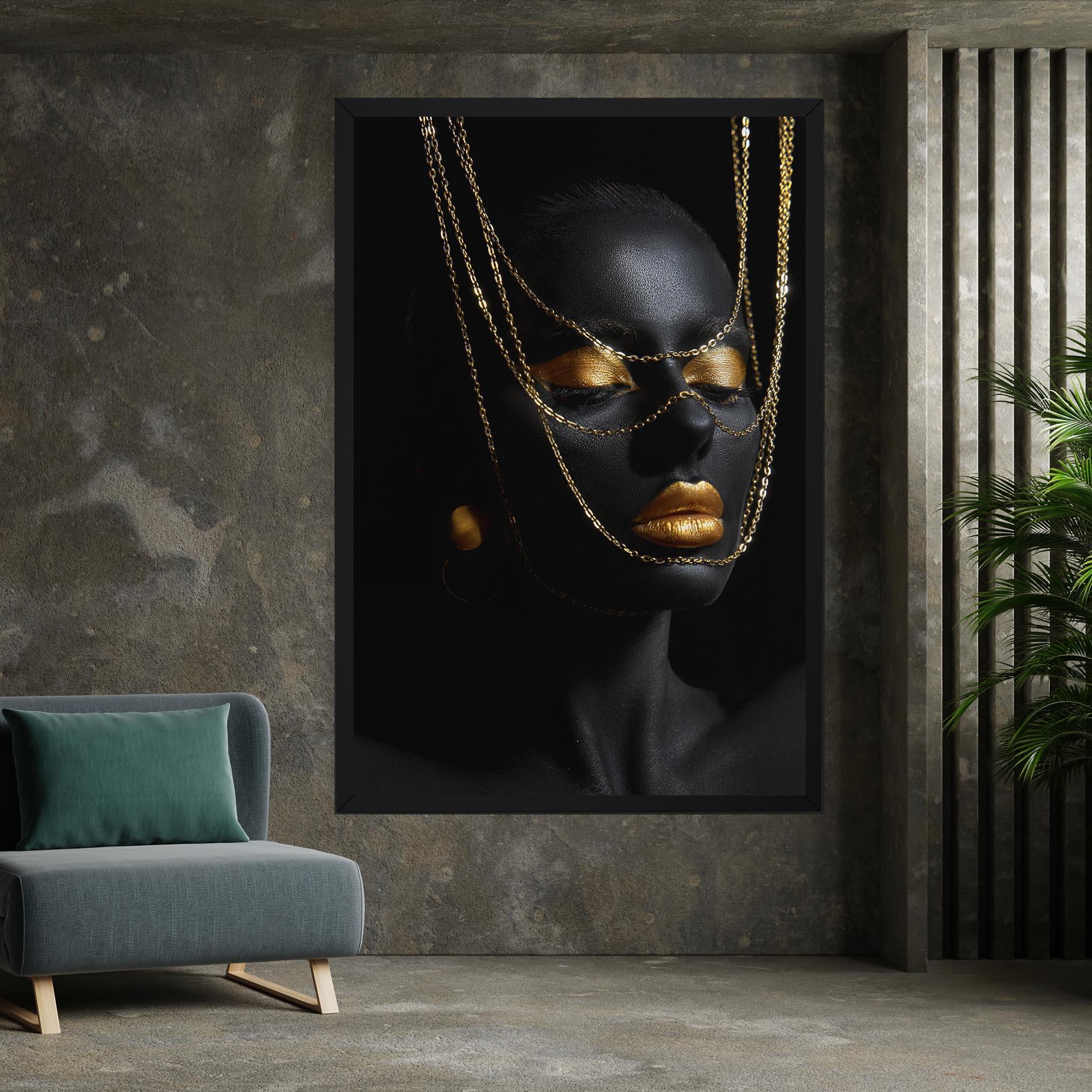 Leinwandbild Gold Chain Girl mockup 7