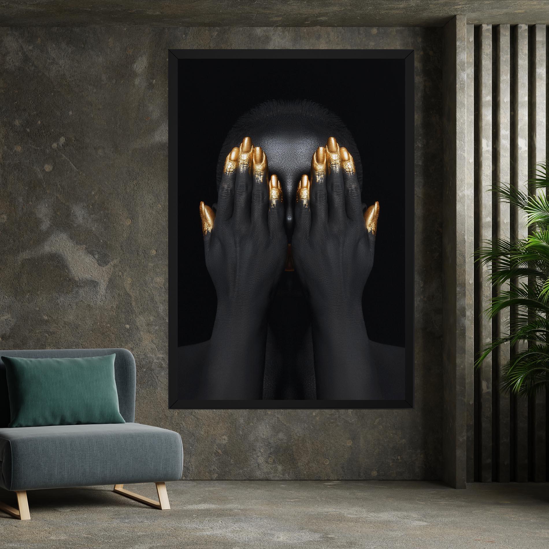 Leinwandbild Gold Fingertips Chain mockup 7