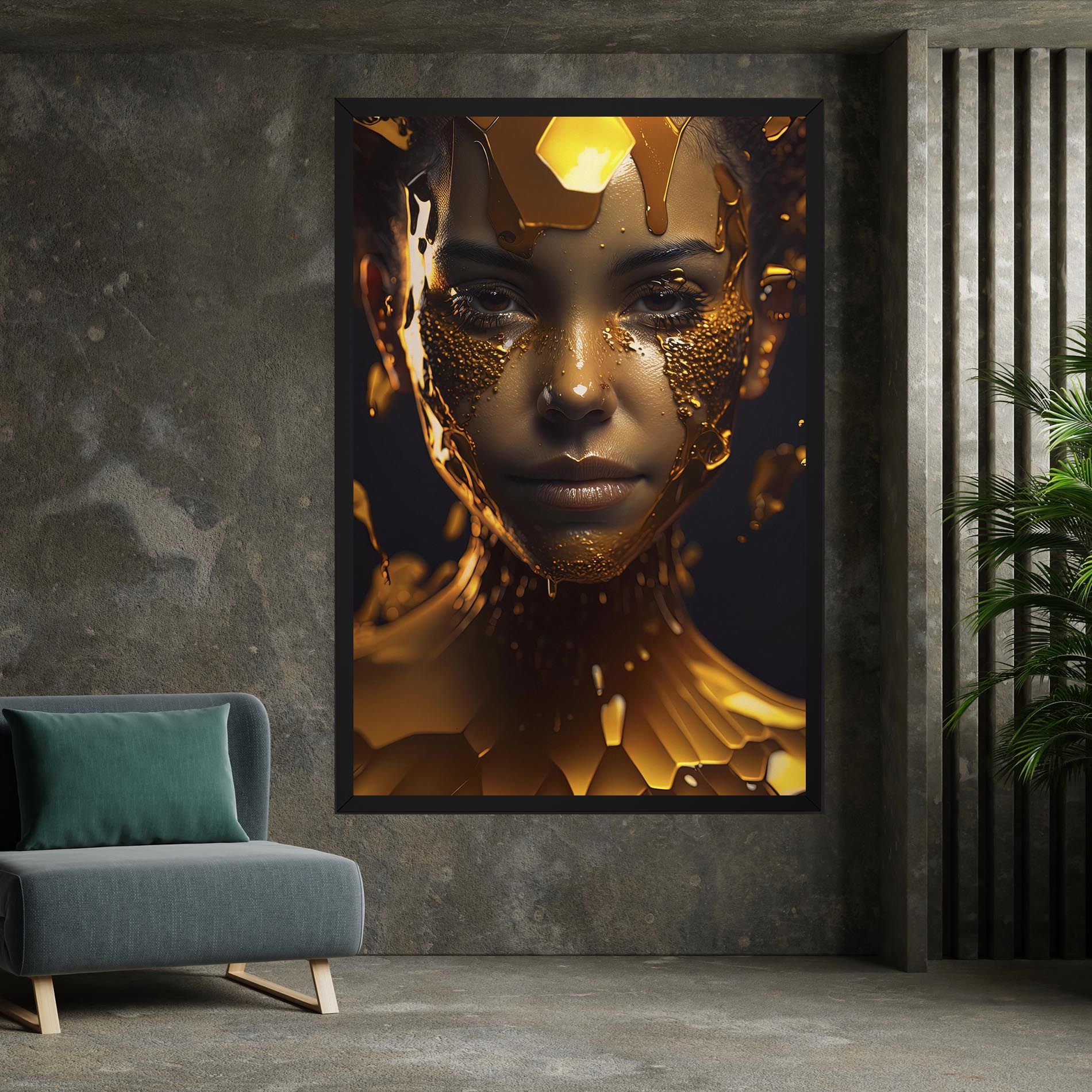 Gold Honeycomb Girl mockup 7