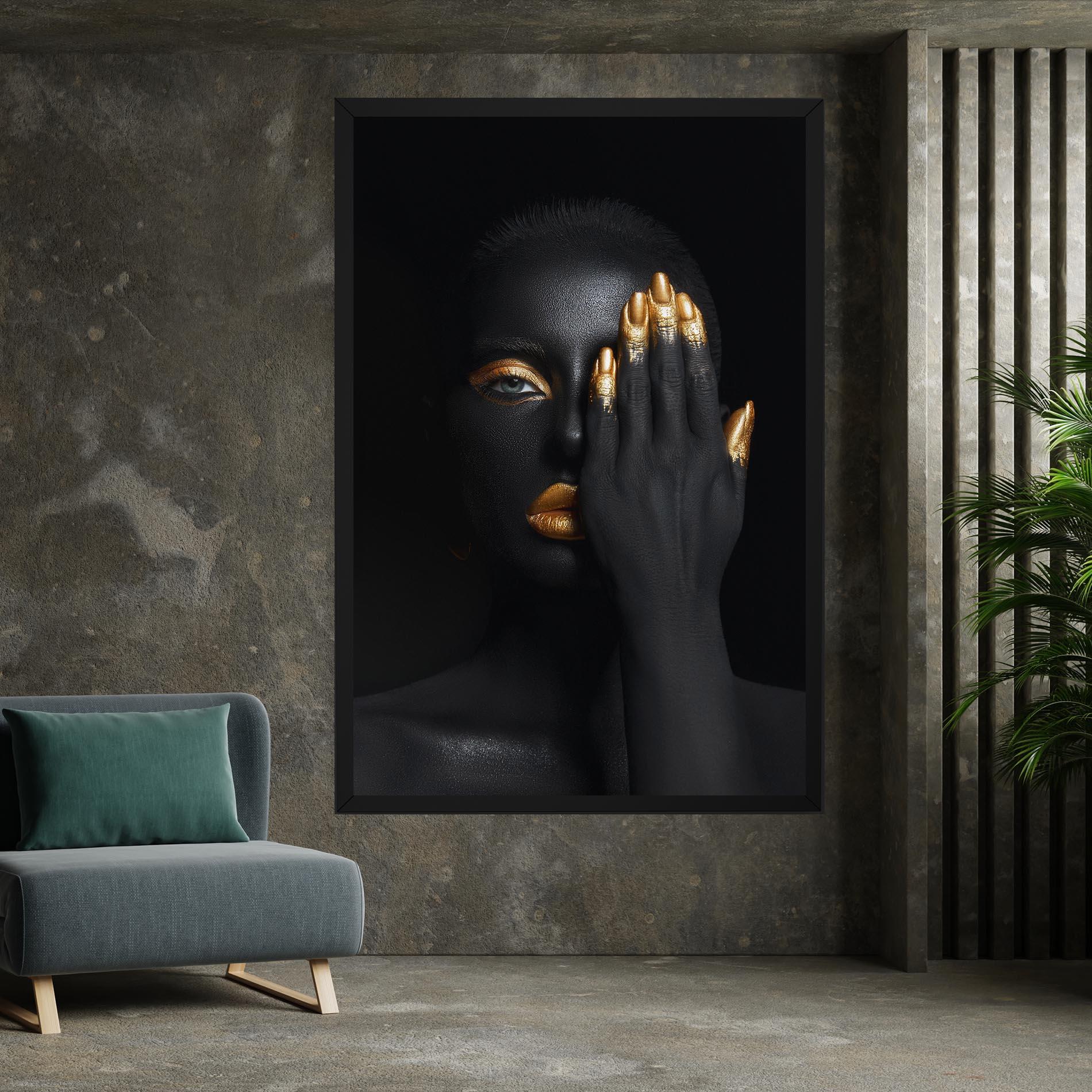 Leinwandbild Gold Makeup Chain mockup 7