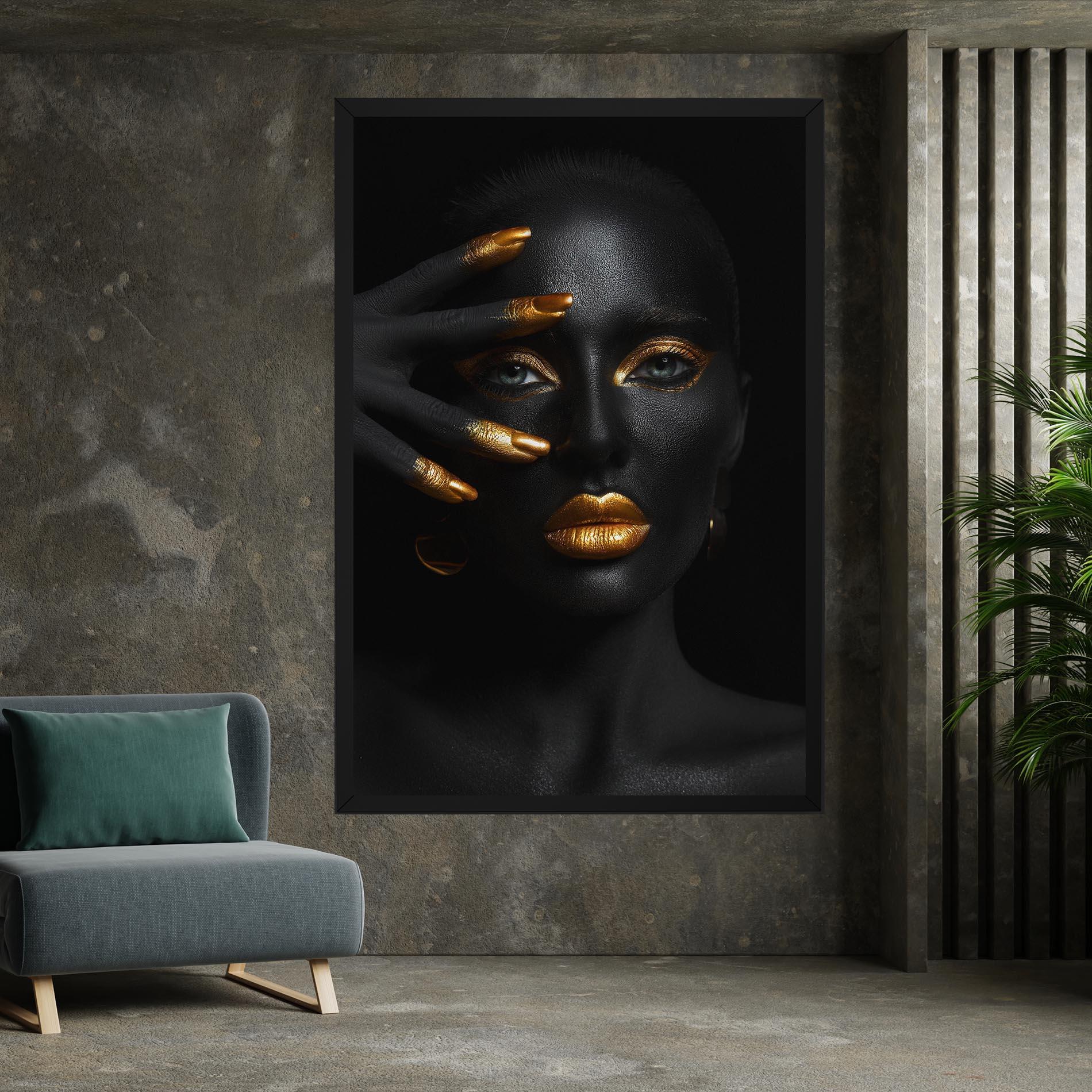 Leinwandbild Gold Makeup Nails mockup 7