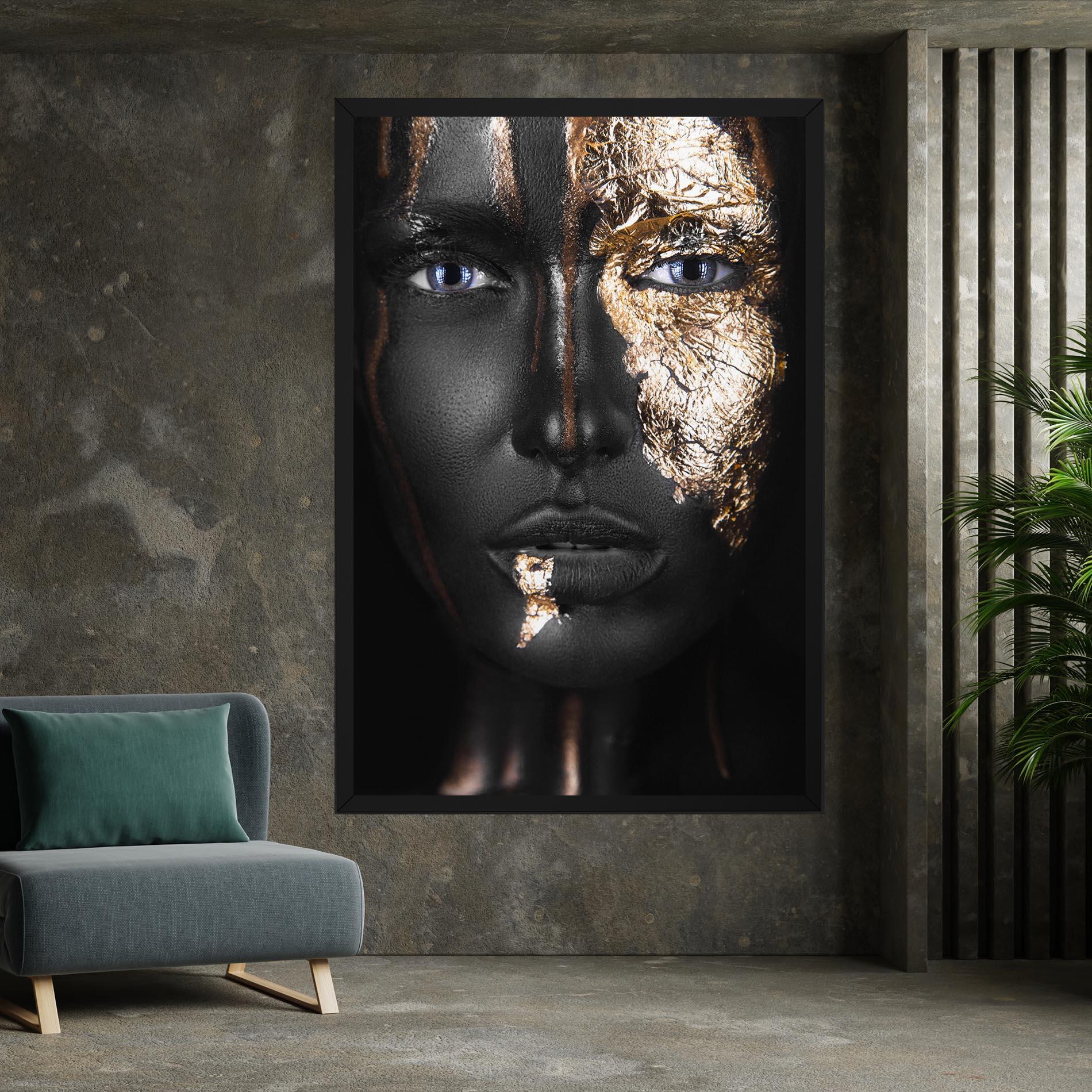 Leinwandbild Golden Face mockup 7
