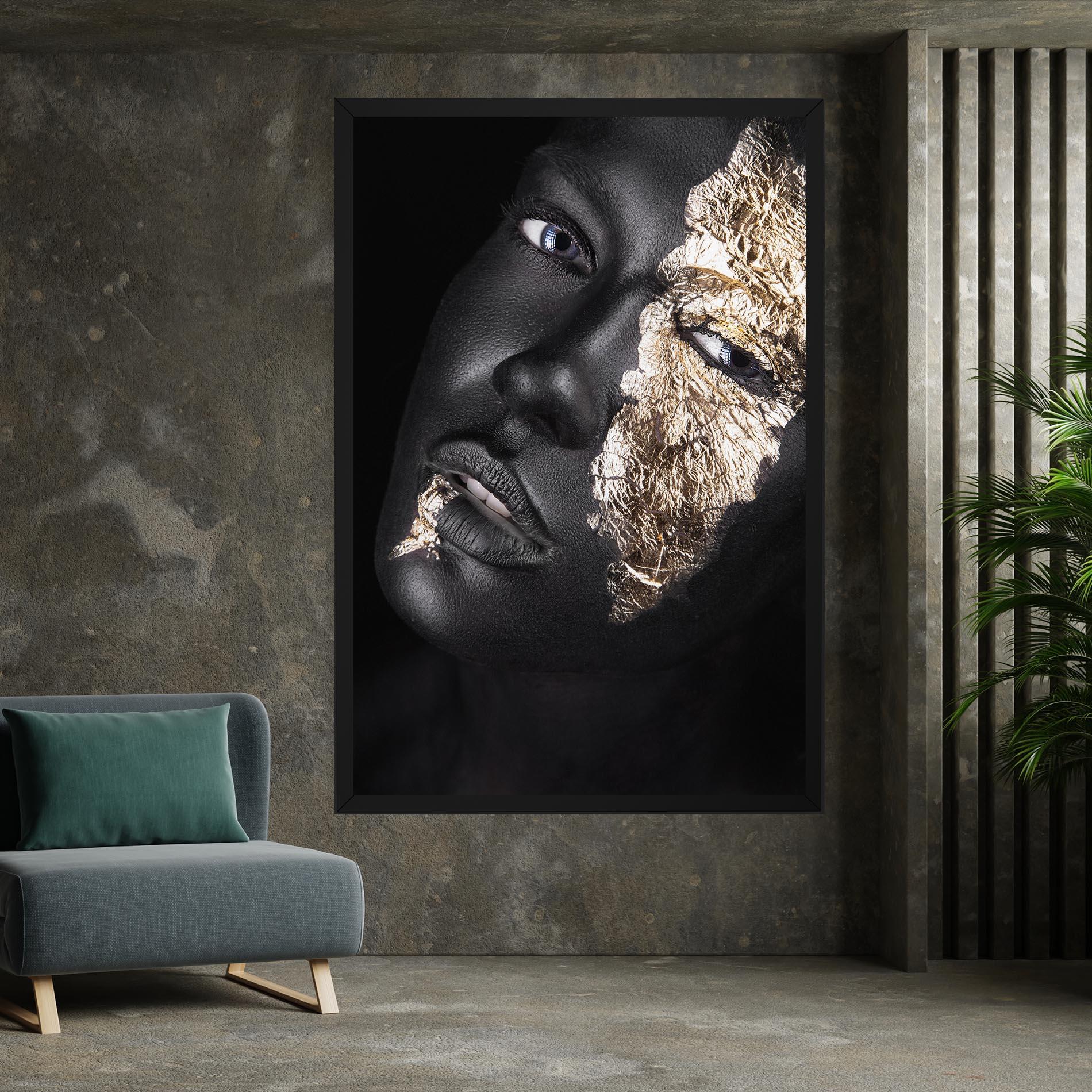Leinwandbild Grey Gold Makeup mockup 7