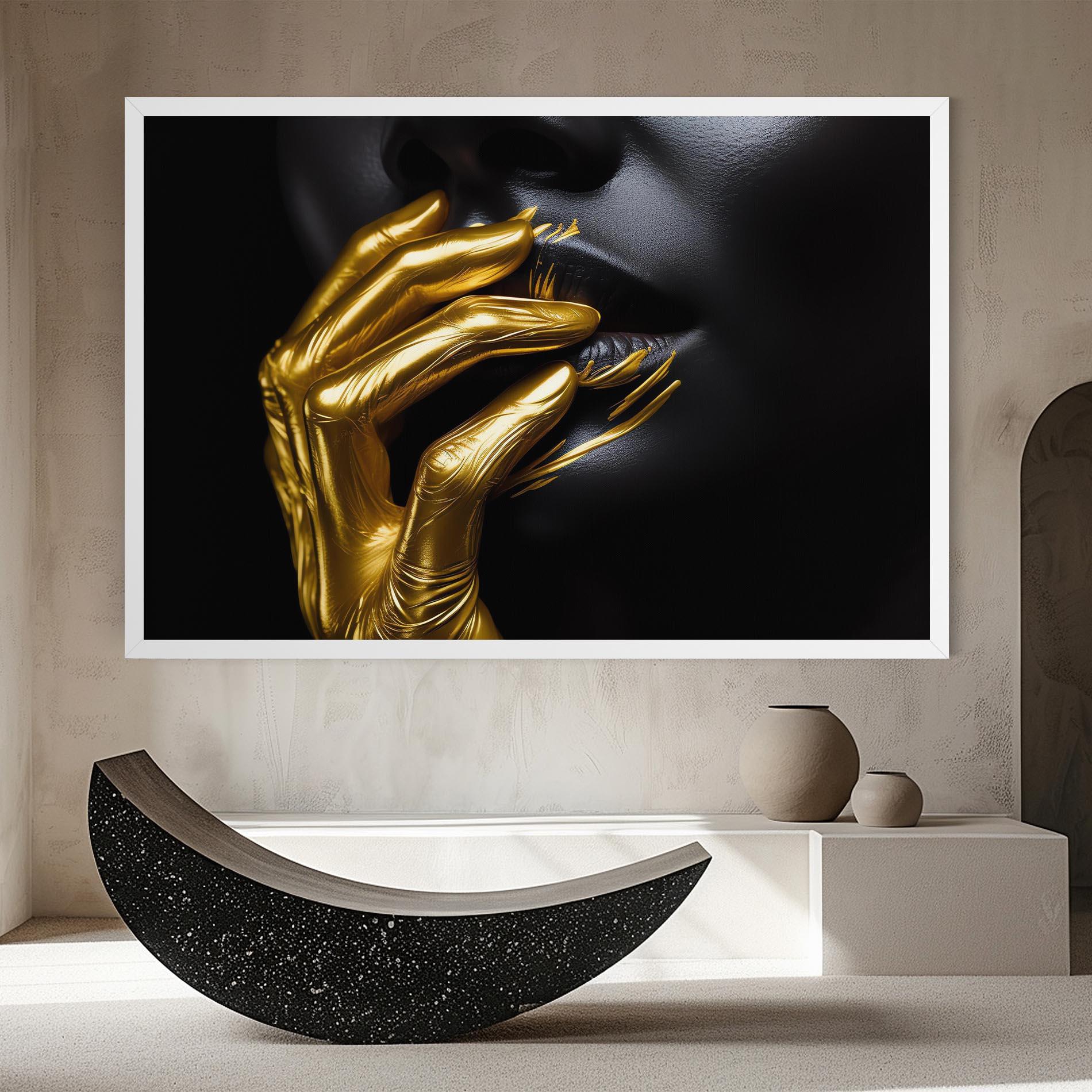 Leinwandbild Gold Small Hand mockup 8