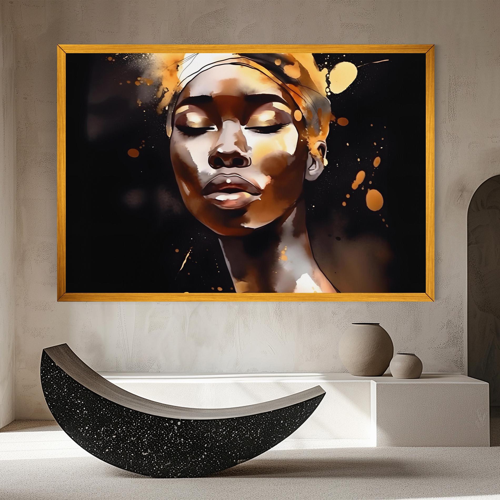 Leinwandbild Abstract Gold Woman mockup 8