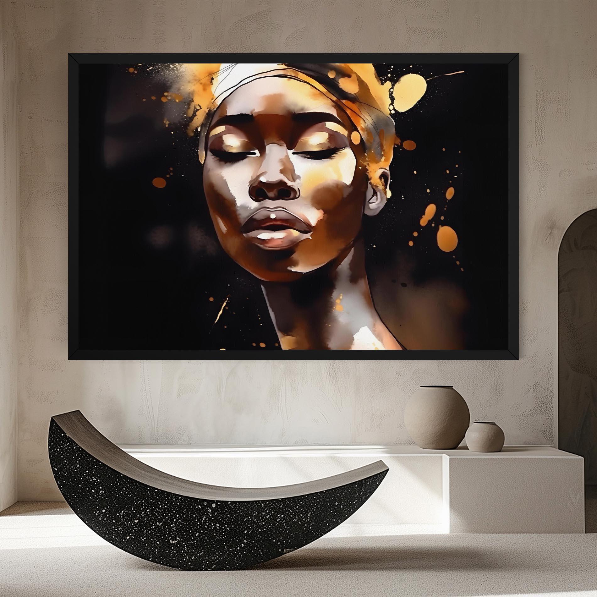 Leinwandbild Abstract Gold Woman mockup 8