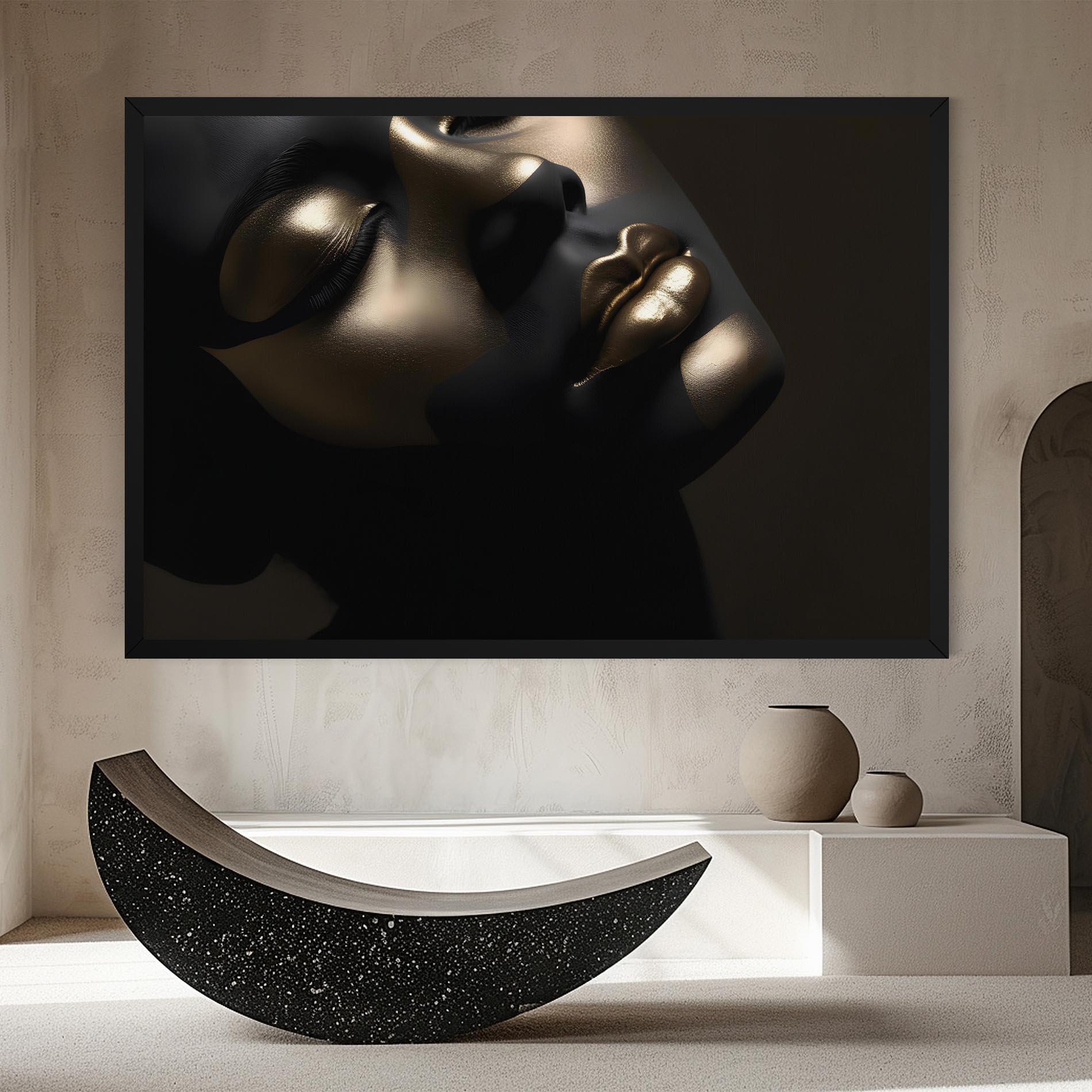 Leinwandbild Dark Gold Face mockup 8