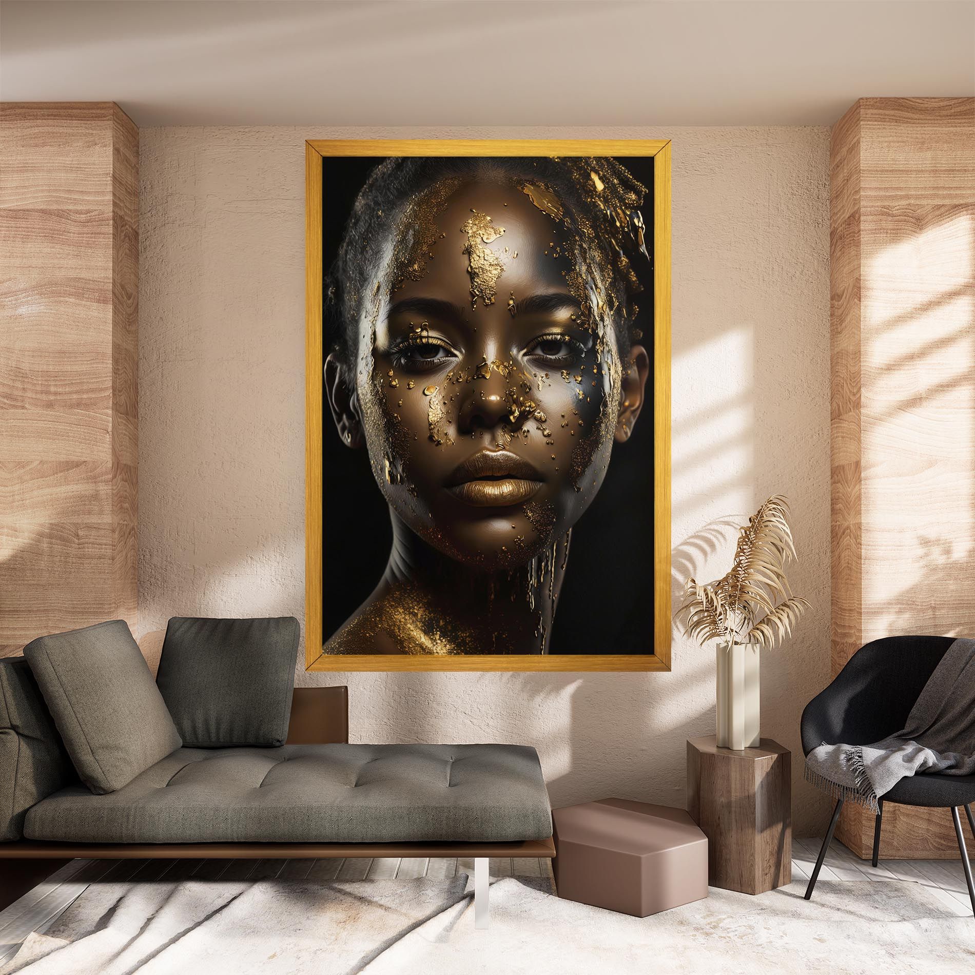 Attractive Gold Woman mockup 8