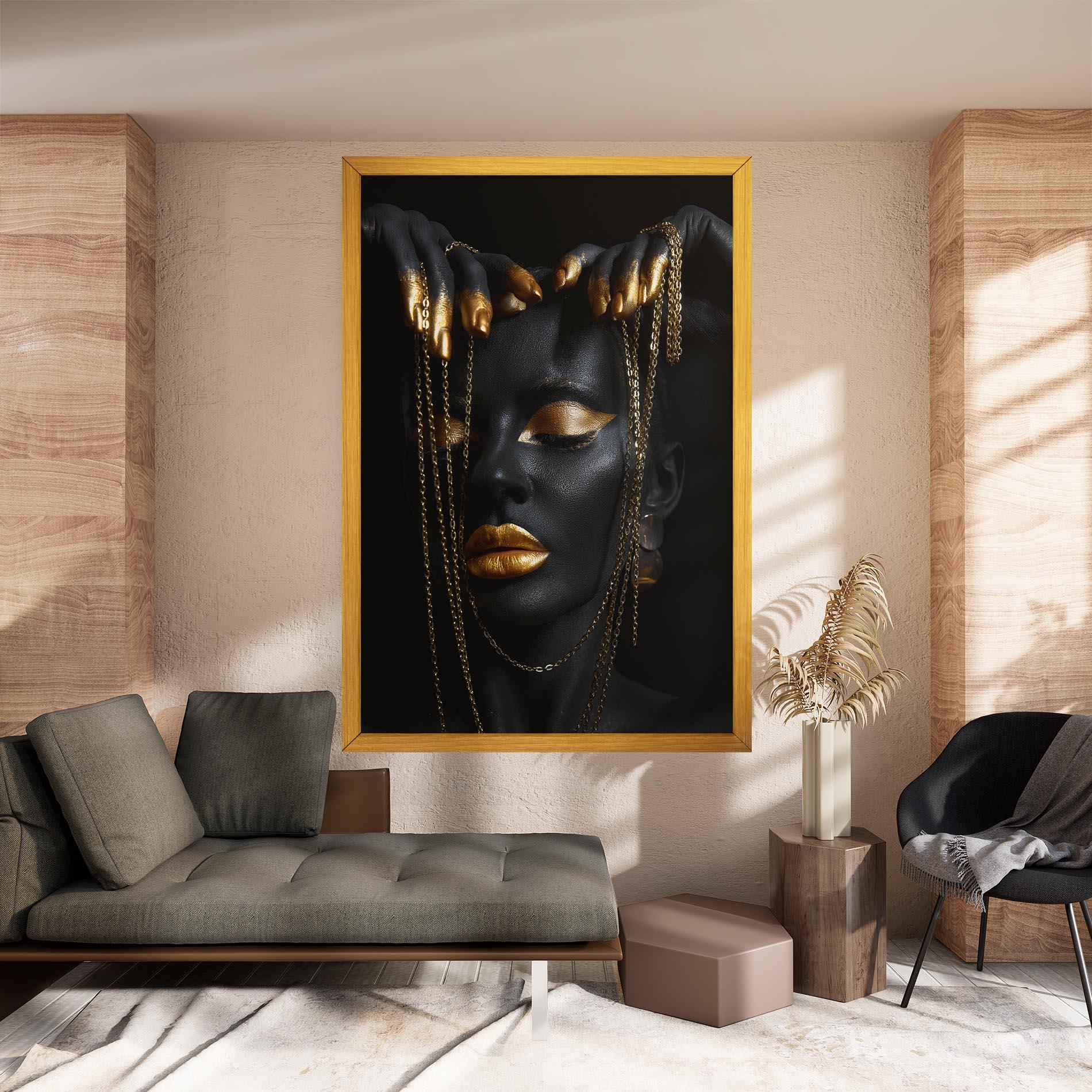 Leinwandbild Chain Gold Eyelids mockup 8