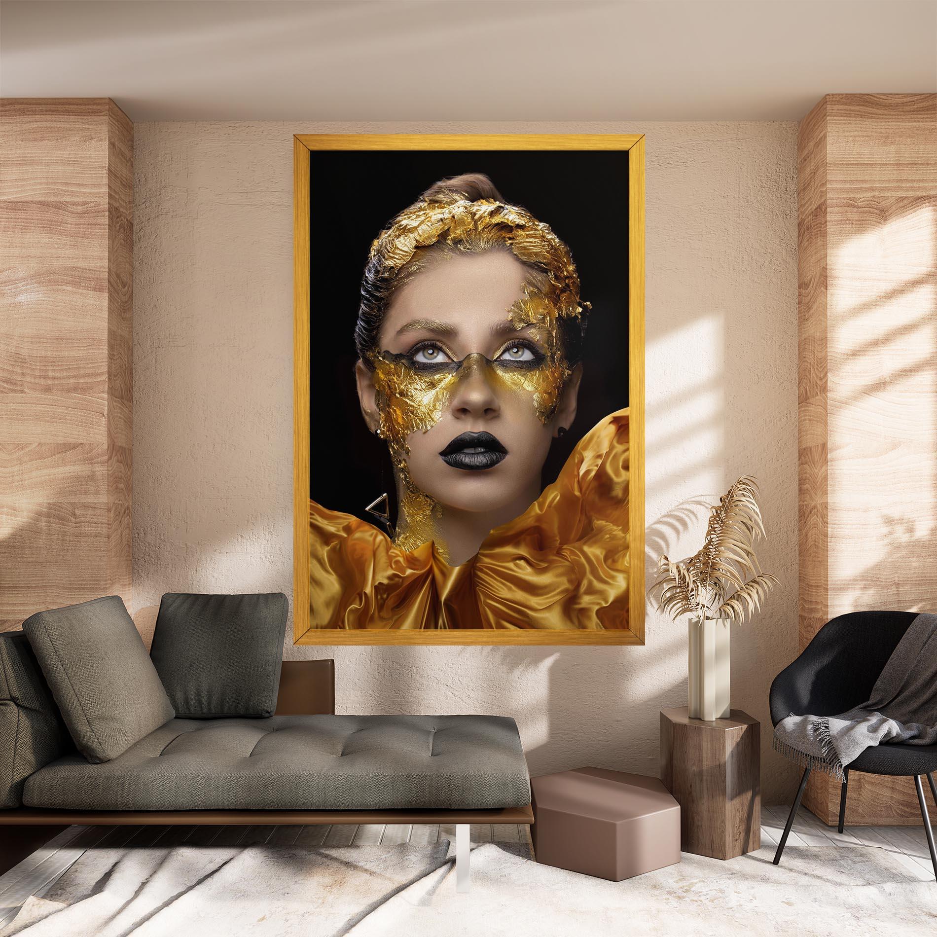 Leinwandbild Glamorous Gold Outfit mockup 8