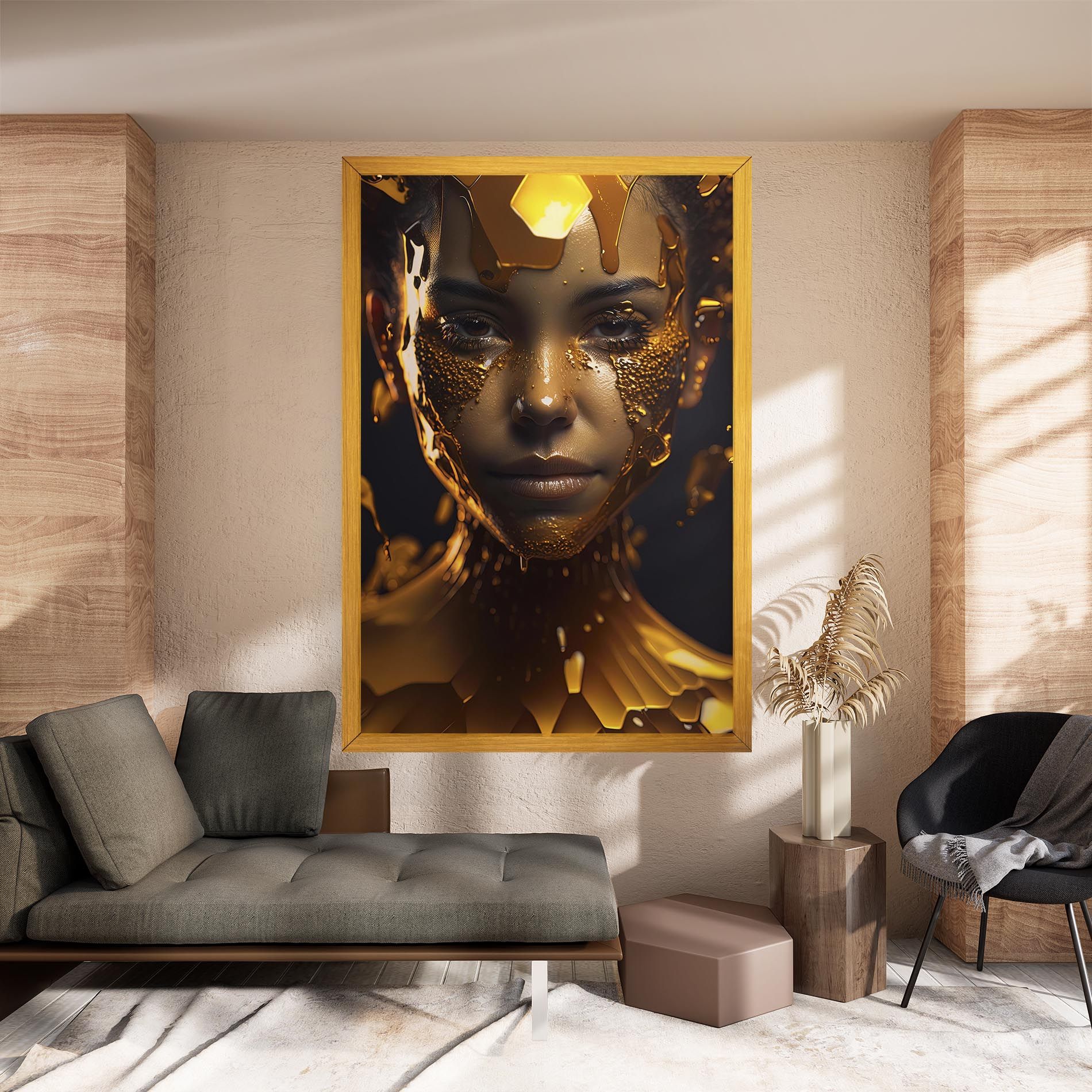 Gold Honeycomb Girl mockup 8