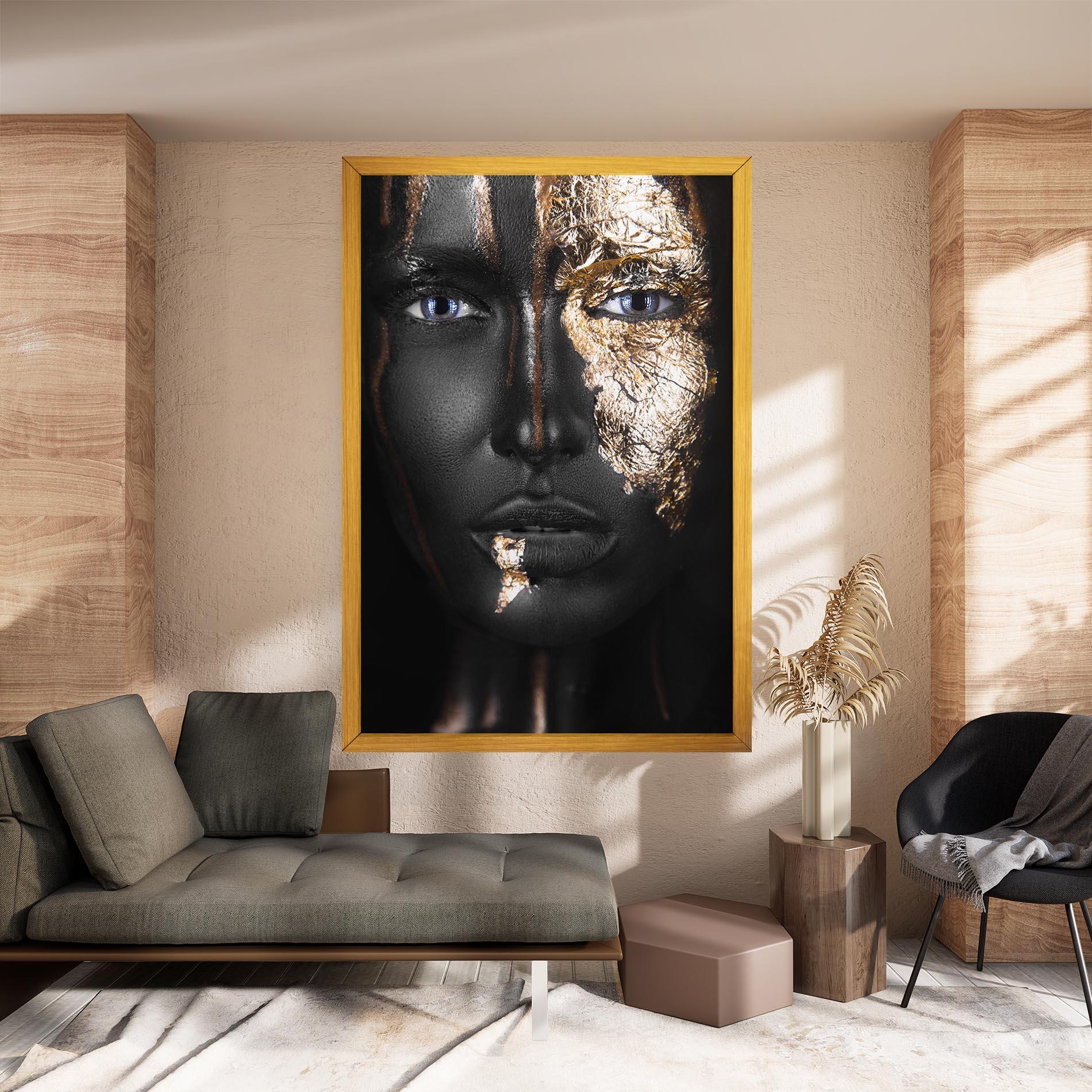 Leinwandbild Golden Face mockup 8