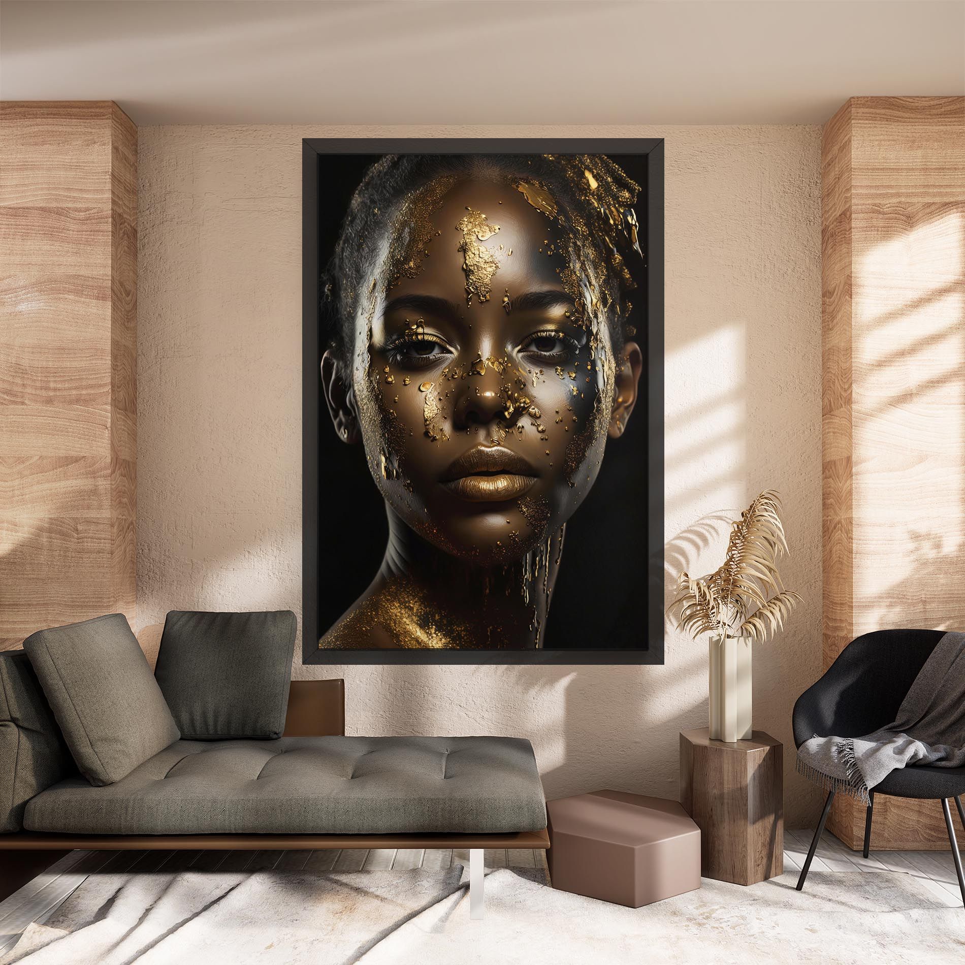 Attractive Gold Woman mockup 8