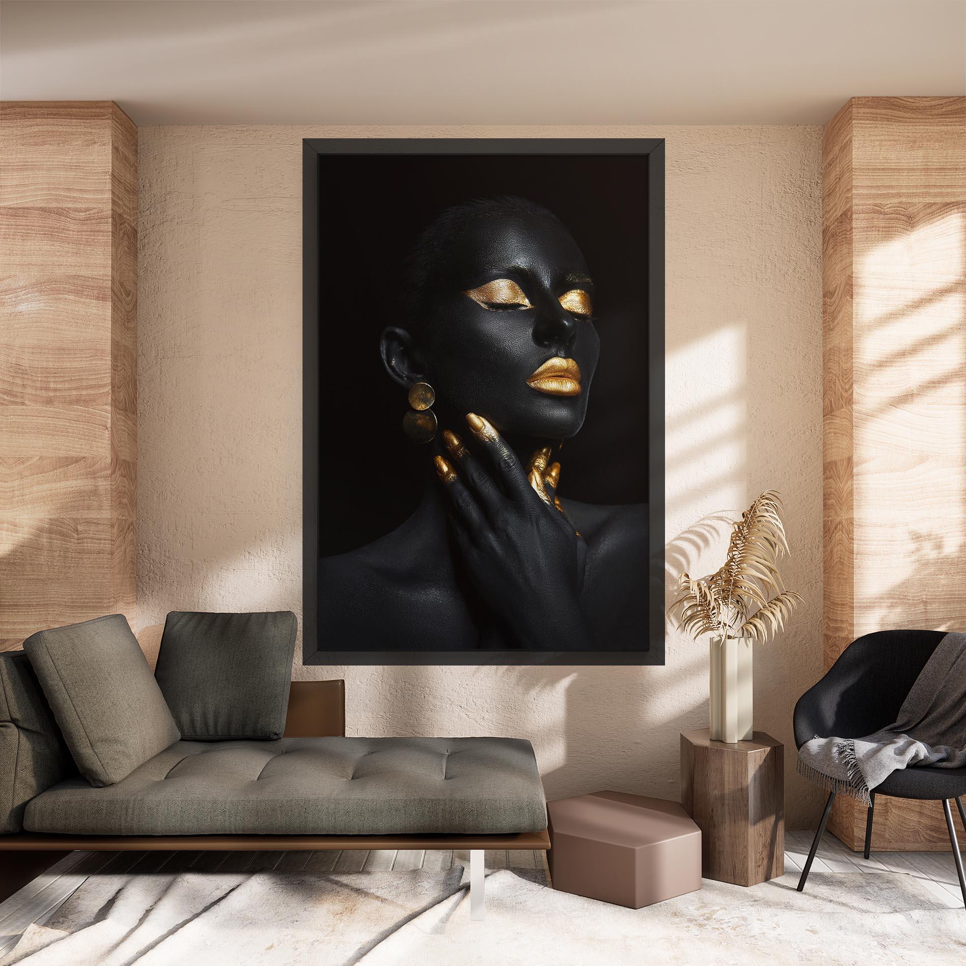 Leinwandbild Eyelids Gold Makeup mockup 8