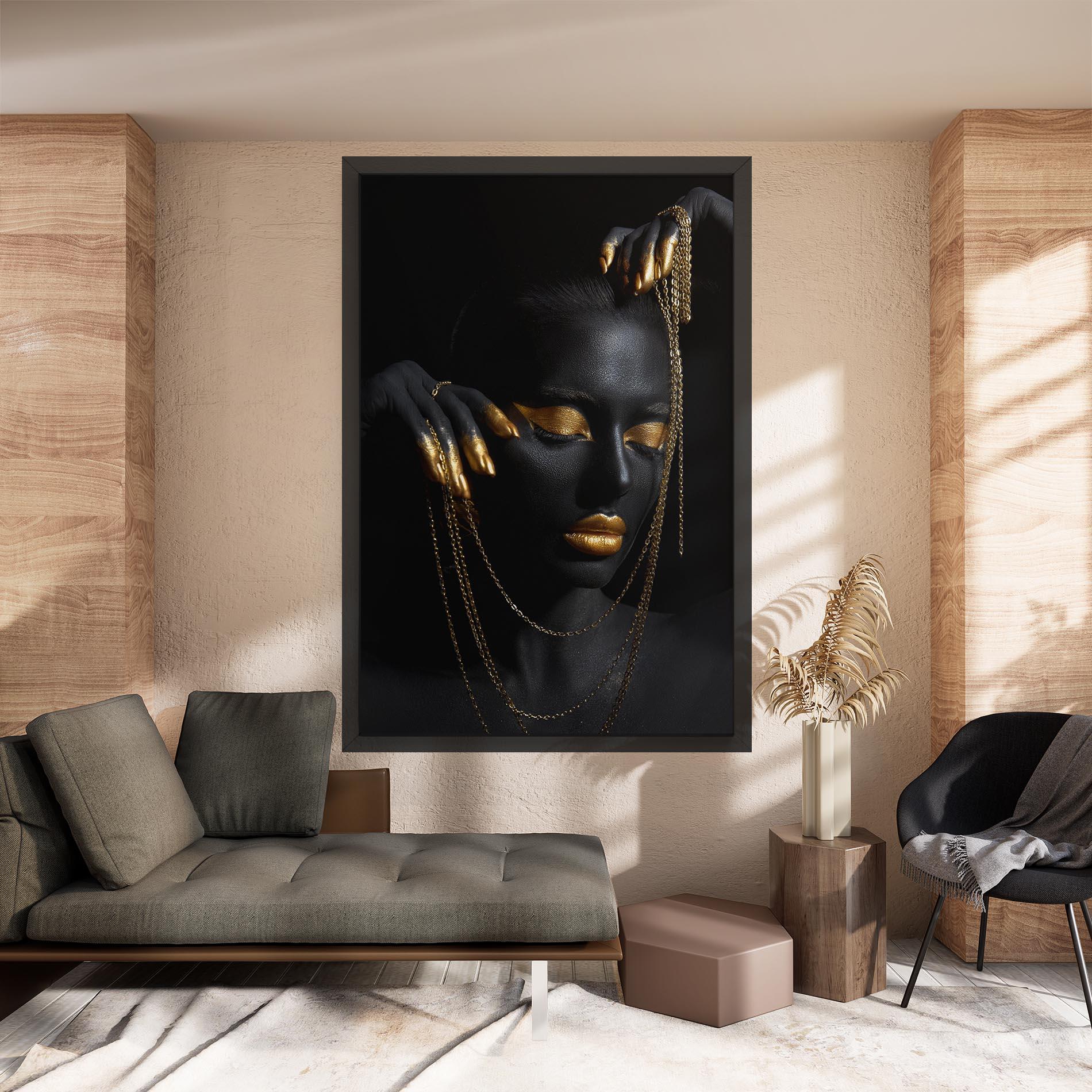 Leinwandbild Gold Black Skin mockup 8