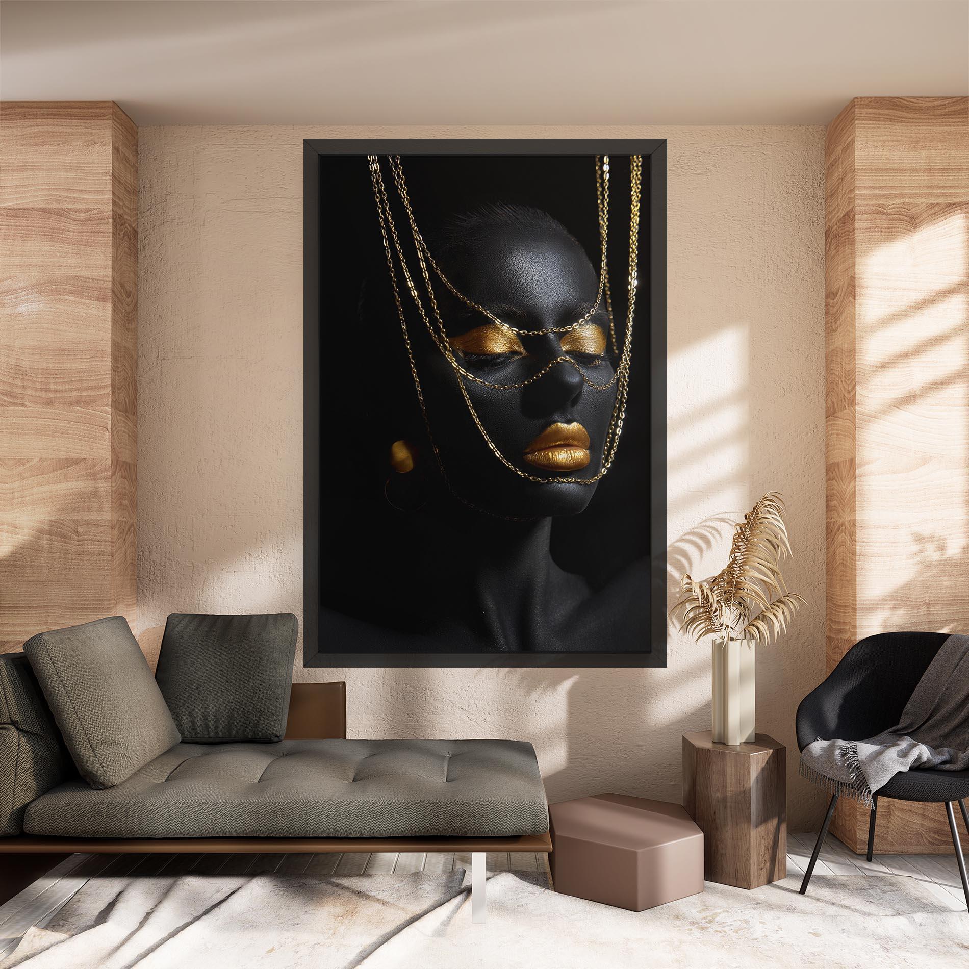 Leinwandbild Gold Chain Girl mockup 8